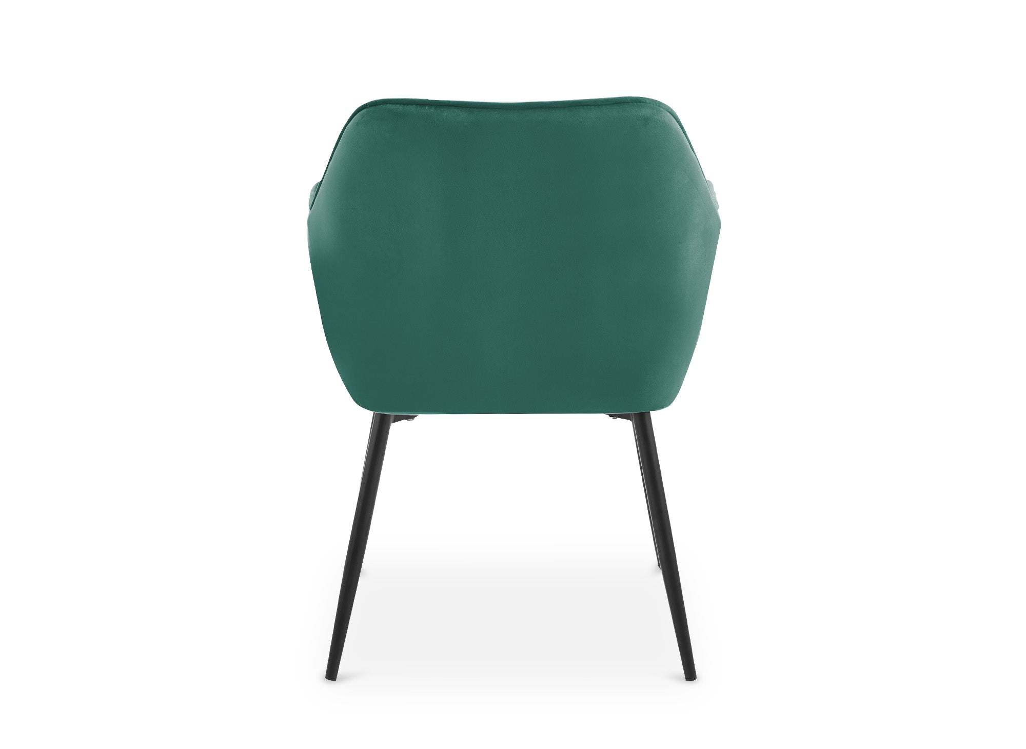 Lot de 2 chaises avec accoudoirs en velours vert pieds noirs EDWIGE