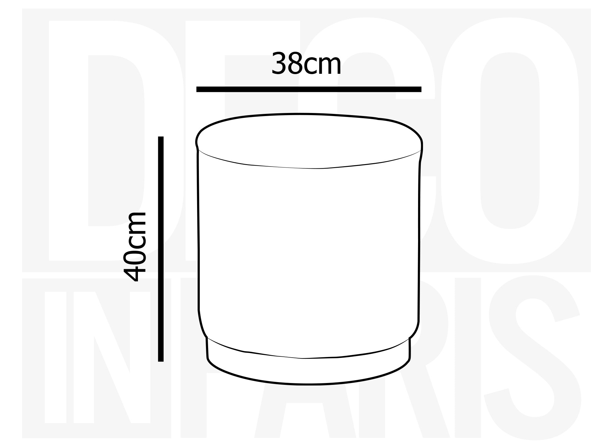 Pouf en tissu effet peau de mouton gris et bois DENIA
