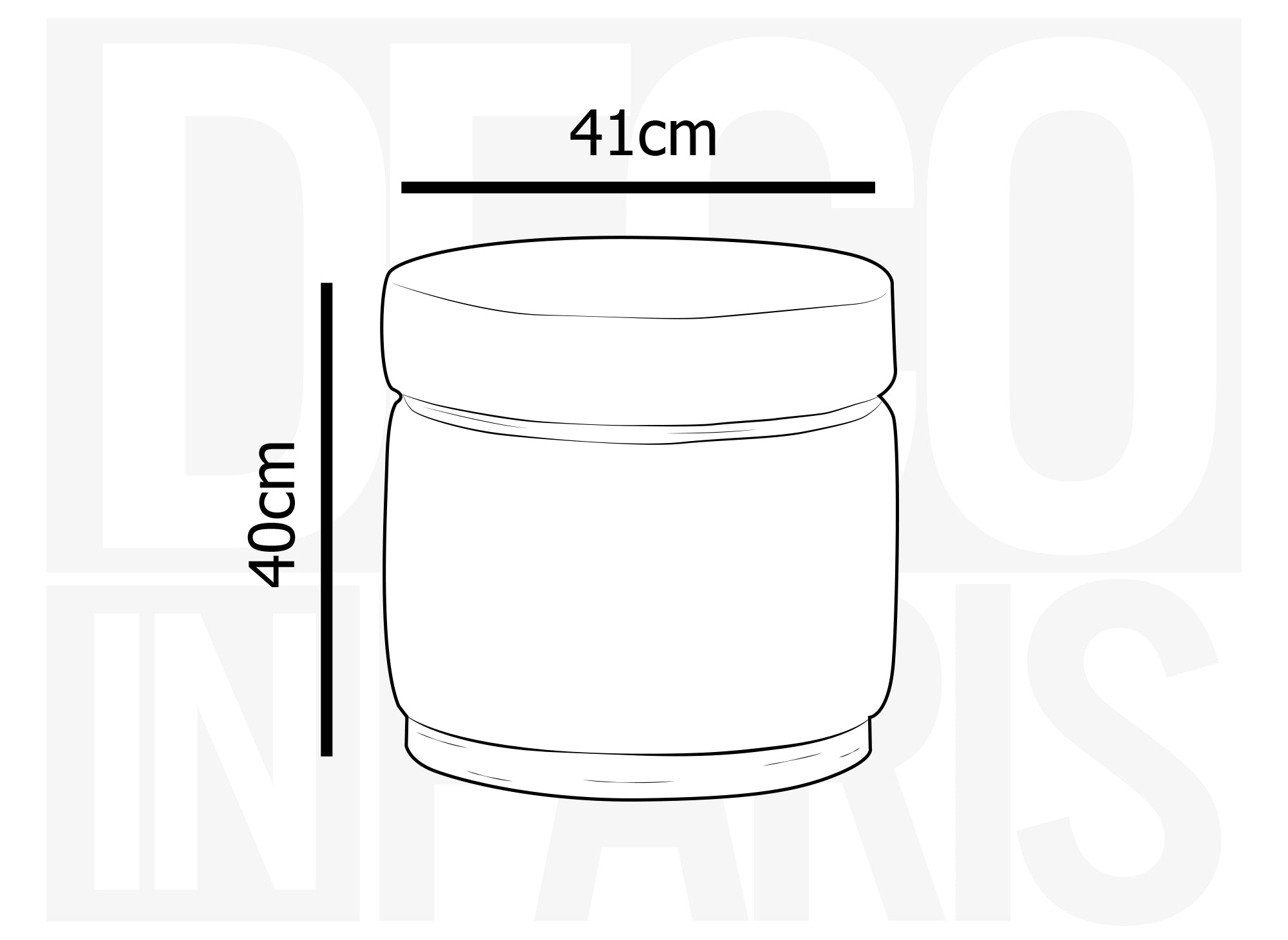 Pouf design en tissu effet peau de mouton gris et bois clair DIVA