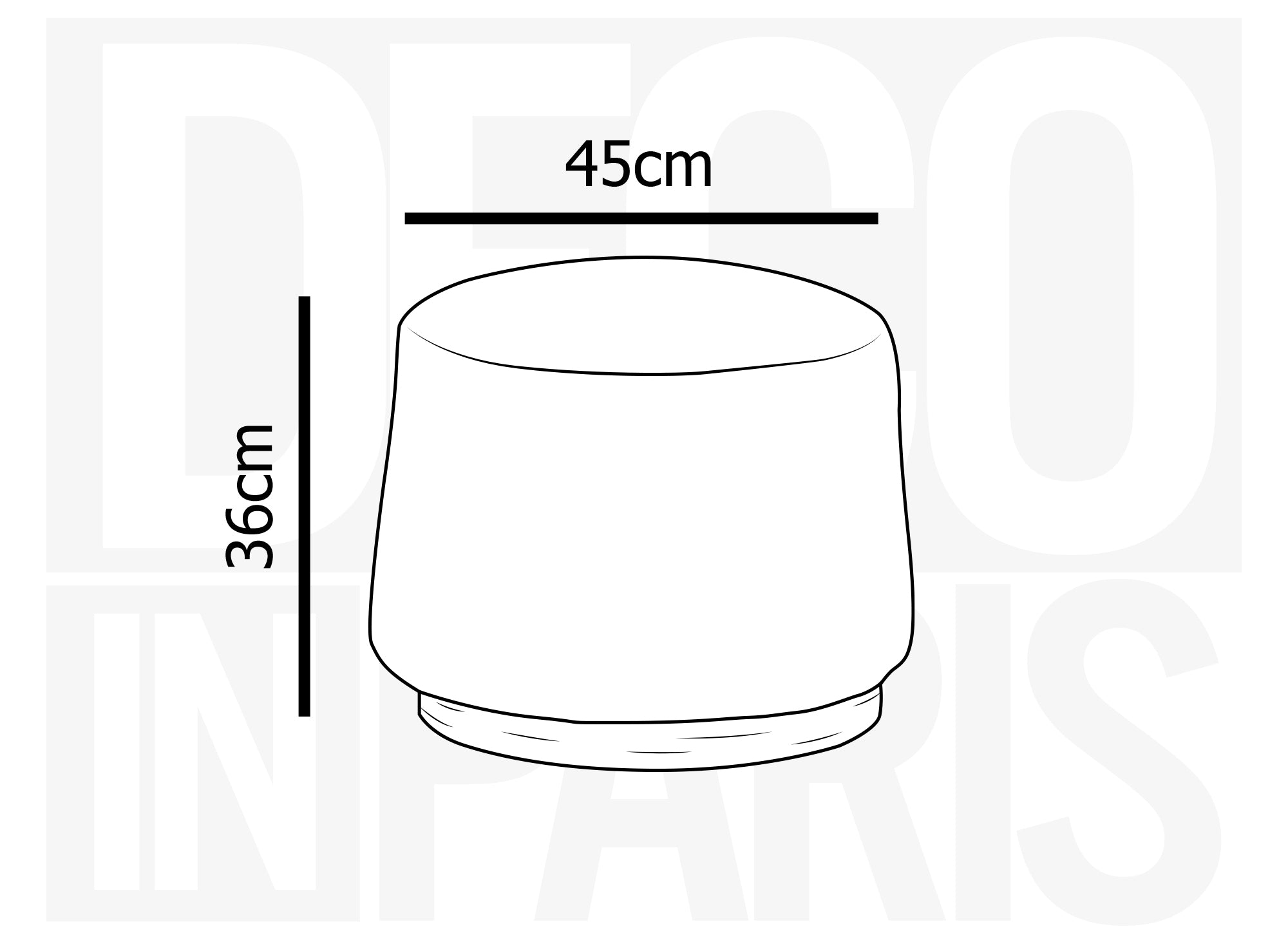 Pouf en tissu effet peau de mouton écru et bois MELIA