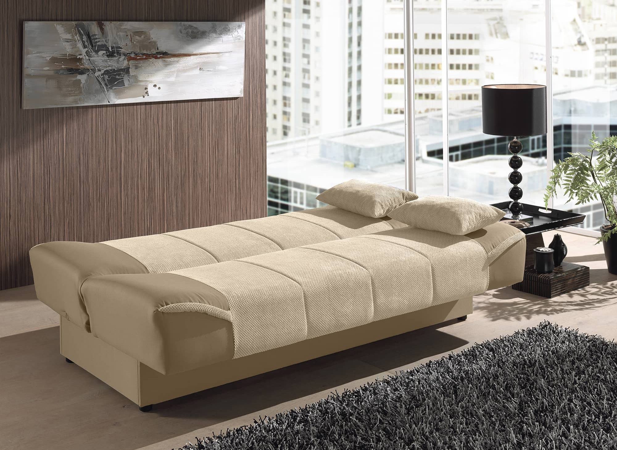 Canapé clic clac beige convertible NATI