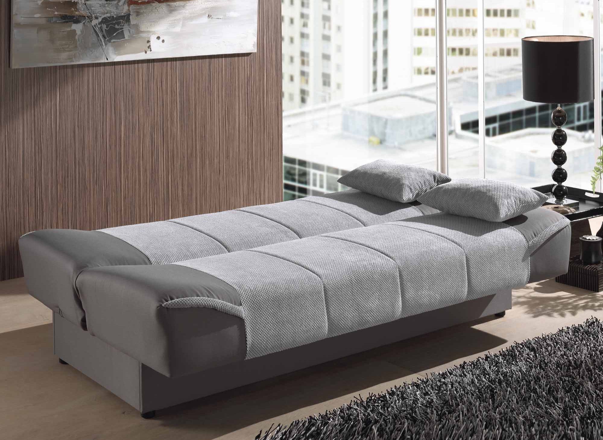 Canapé clic clac gris convertible NATI