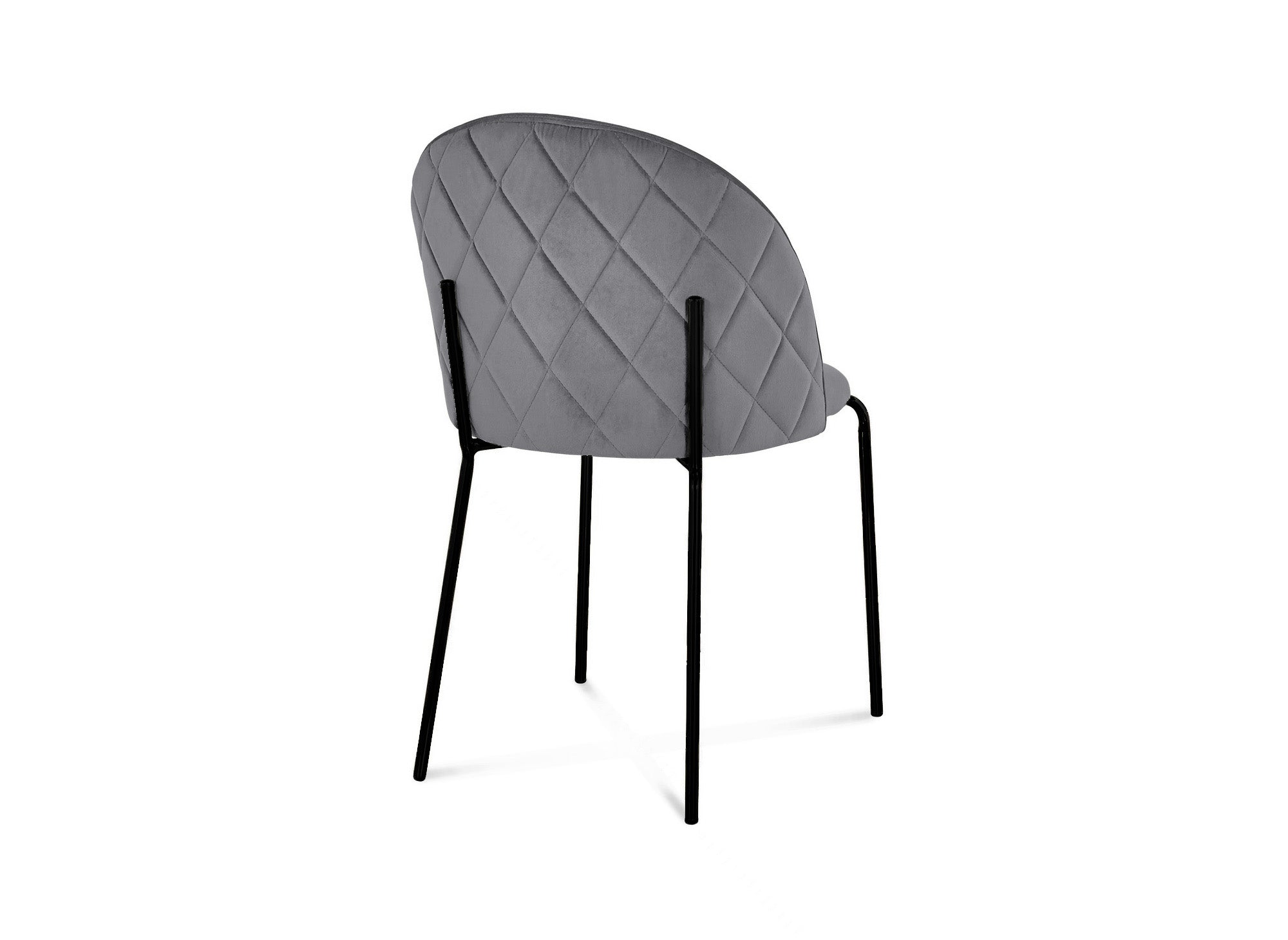 Lot de 2 chaises design en velours gris pieds noirs KENNETH