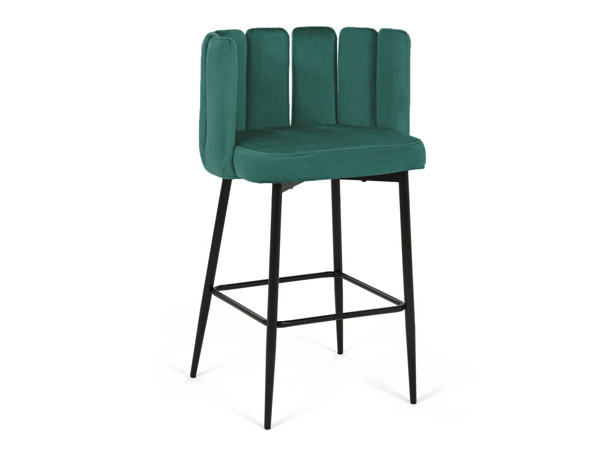 Lot de 2 tabourets de bar design en velours vert DEBBY