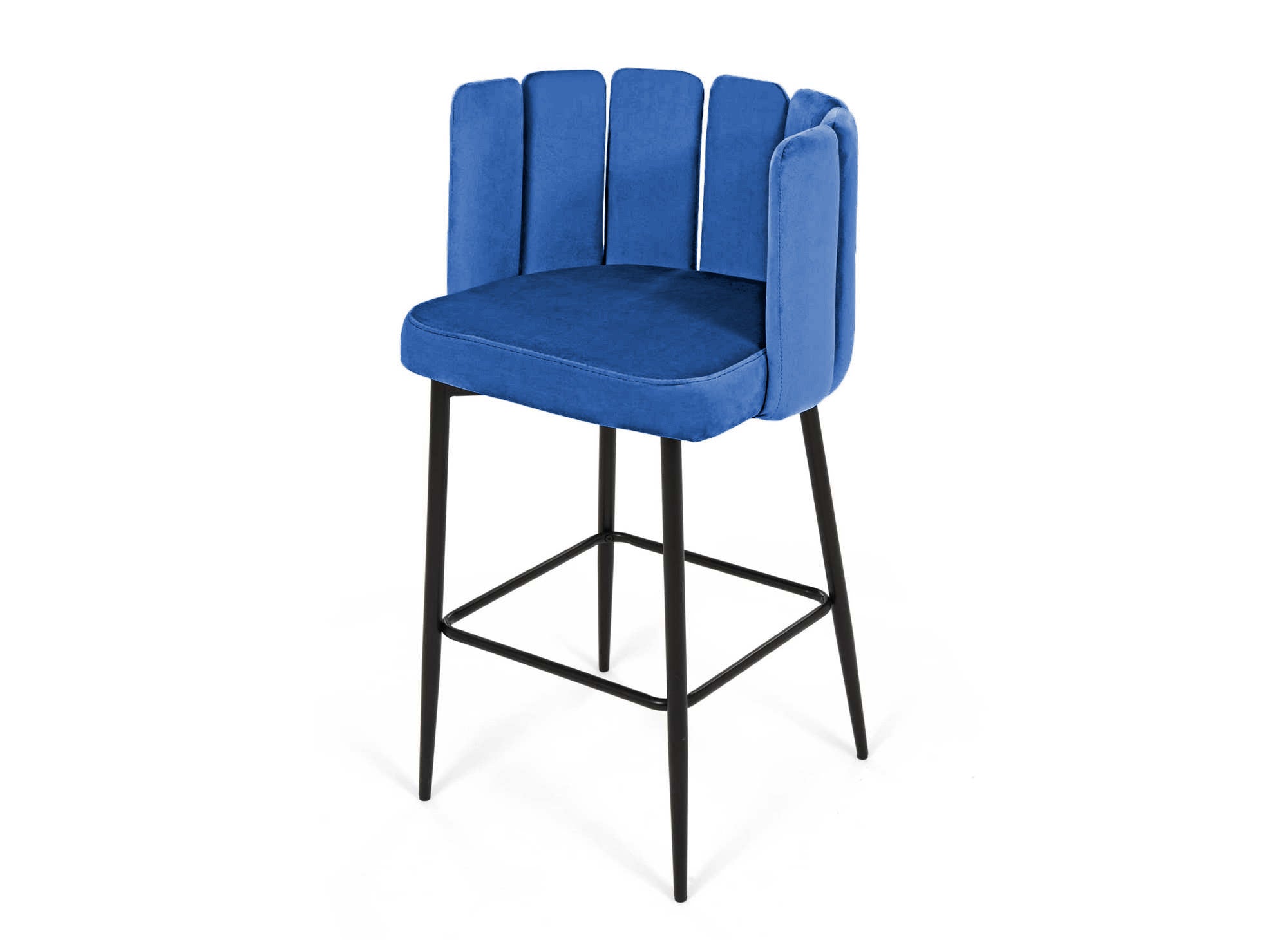 Lot de 2 tabourets de bar design en velours bleu DEBBY