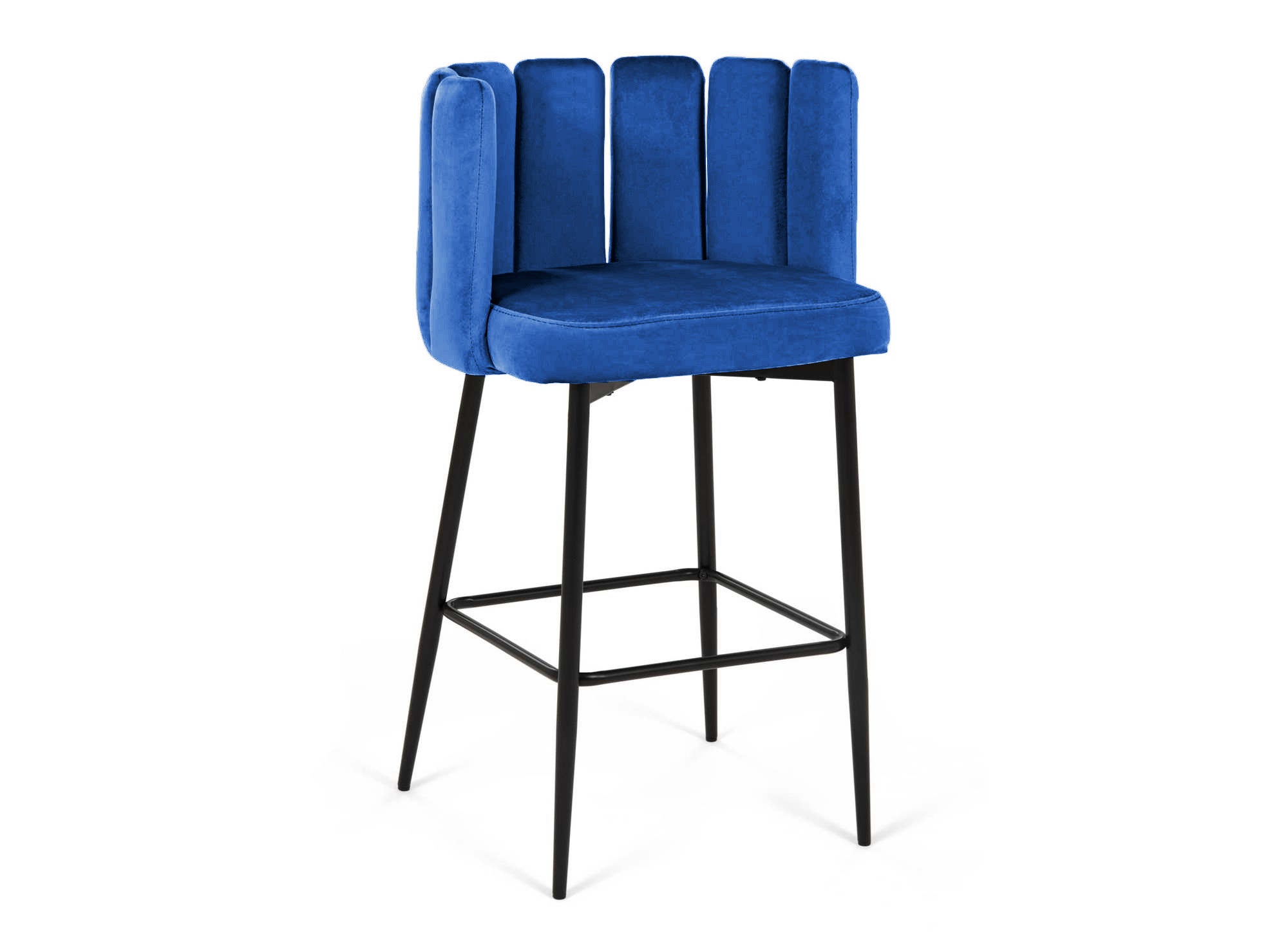 Lot de 2 tabourets de bar design en velours bleu DEBBY