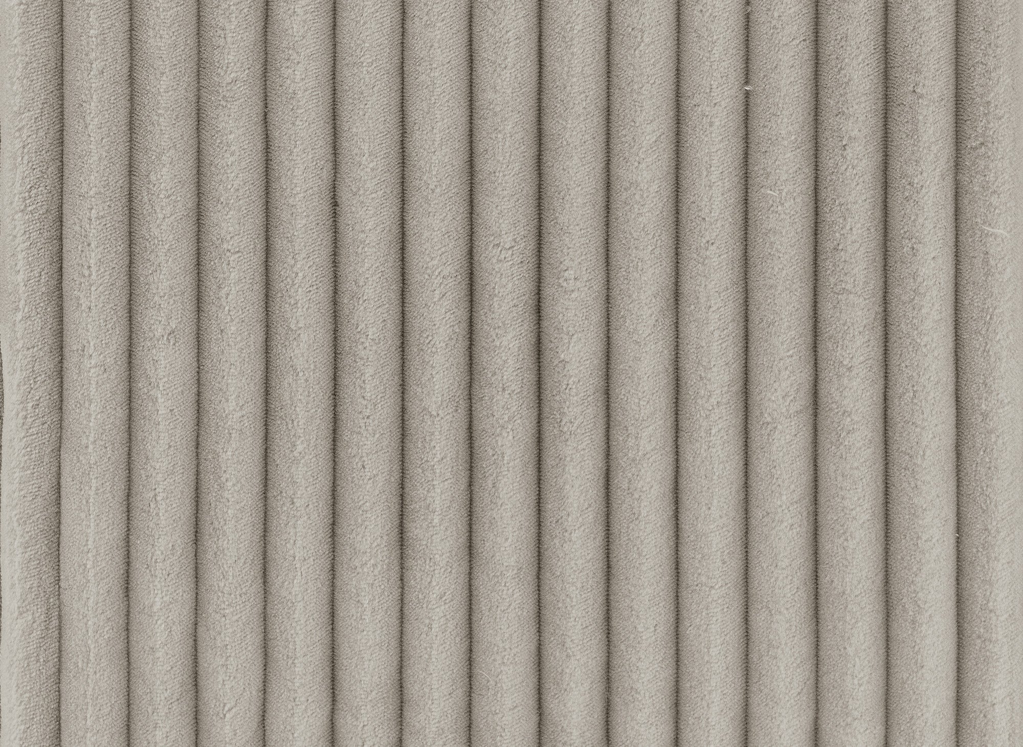 Divano angolare trasformabile e reversibile con cassapanca in velluto a coste spesso color talpa ADRYEN