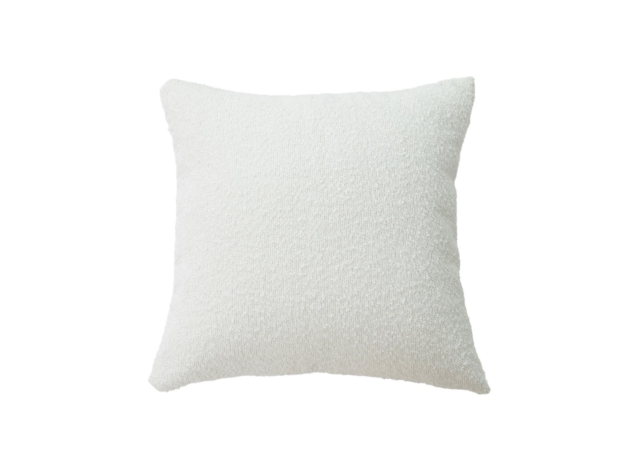 Coussin carré 45x45 cm en tissu effet peau de mouton blanc écru EDEN