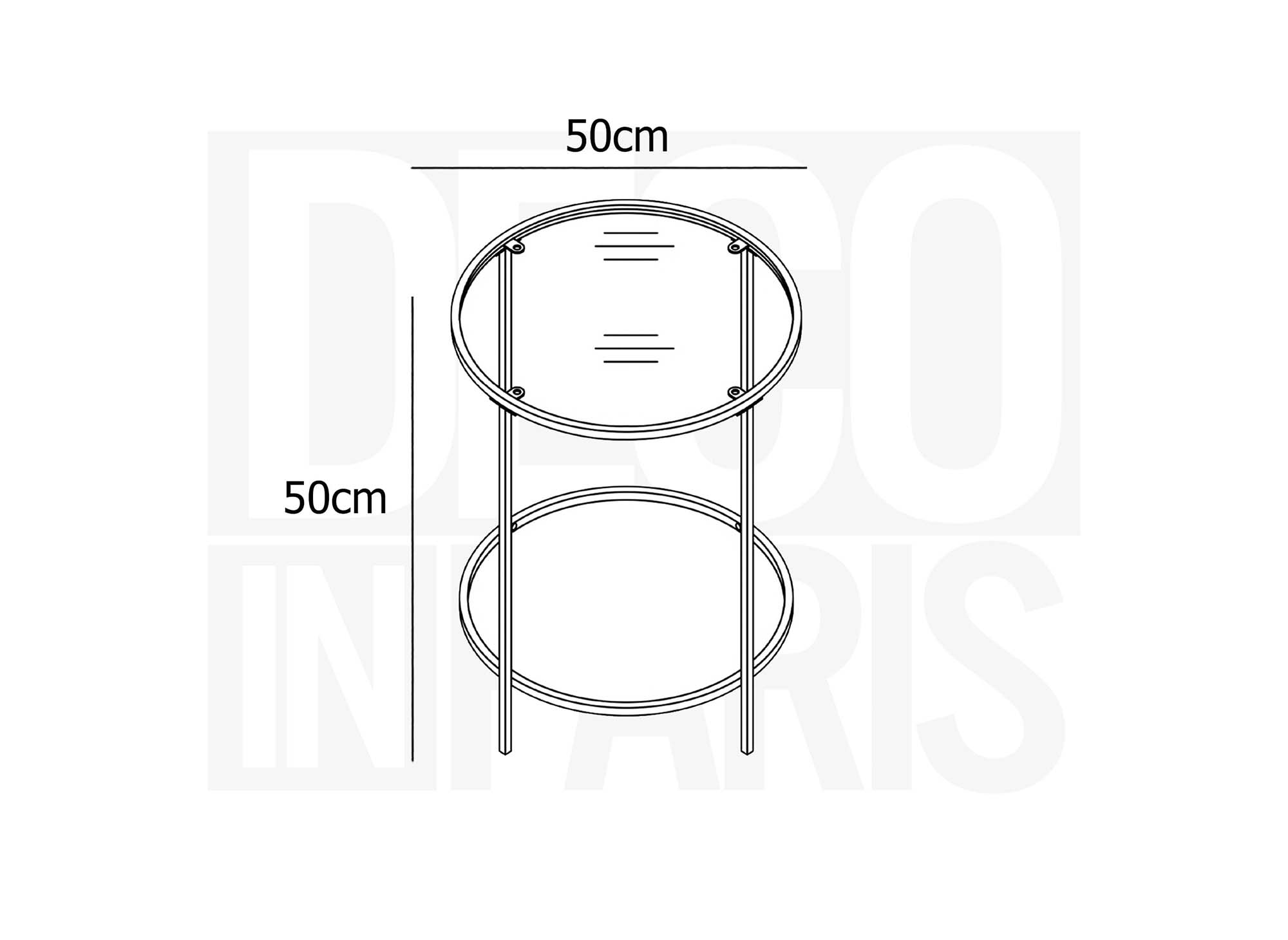 Table basse ronde en verre et métal OLIVE