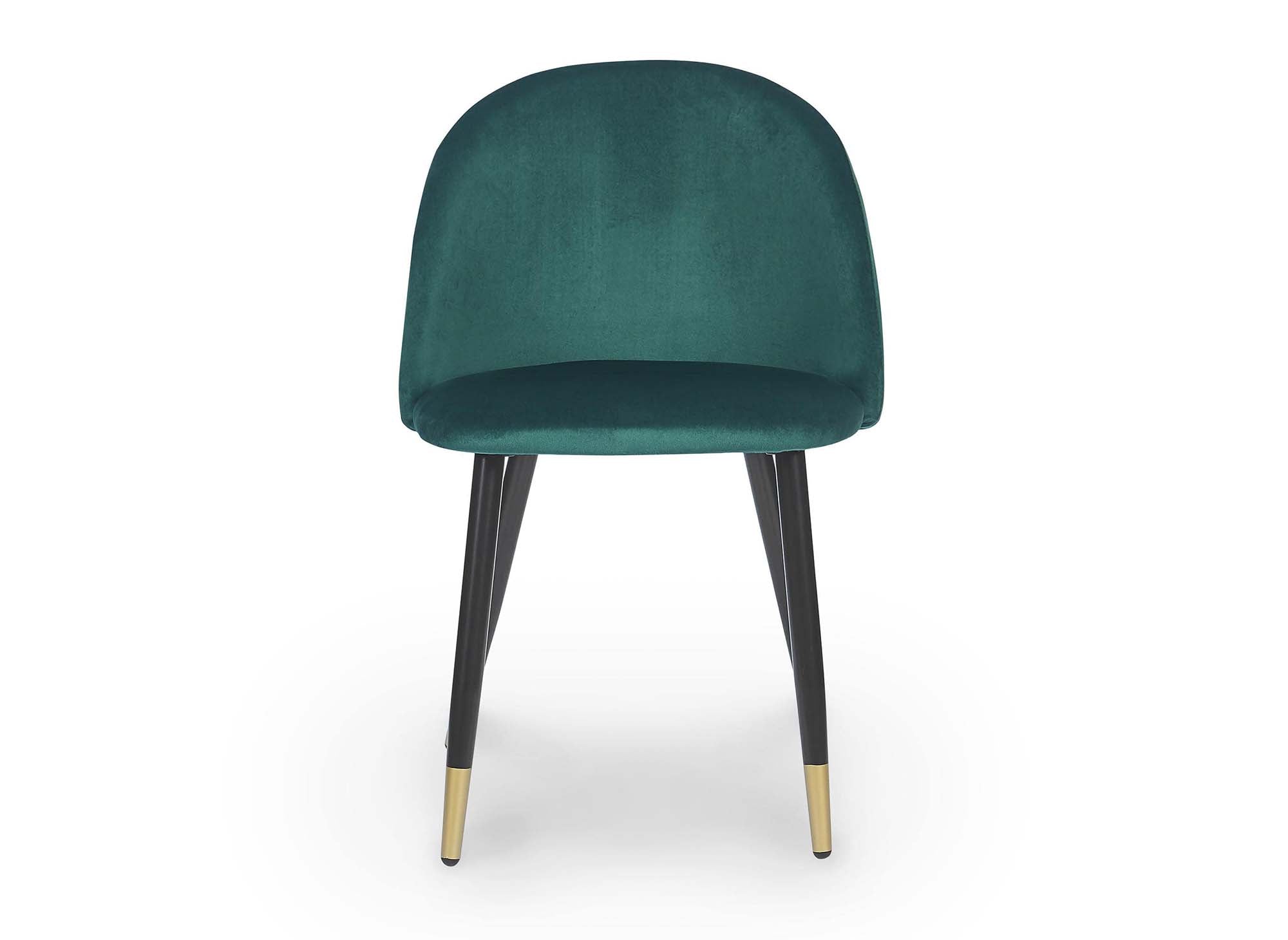 Lot de 4 chaises design en velours vert LYDIA