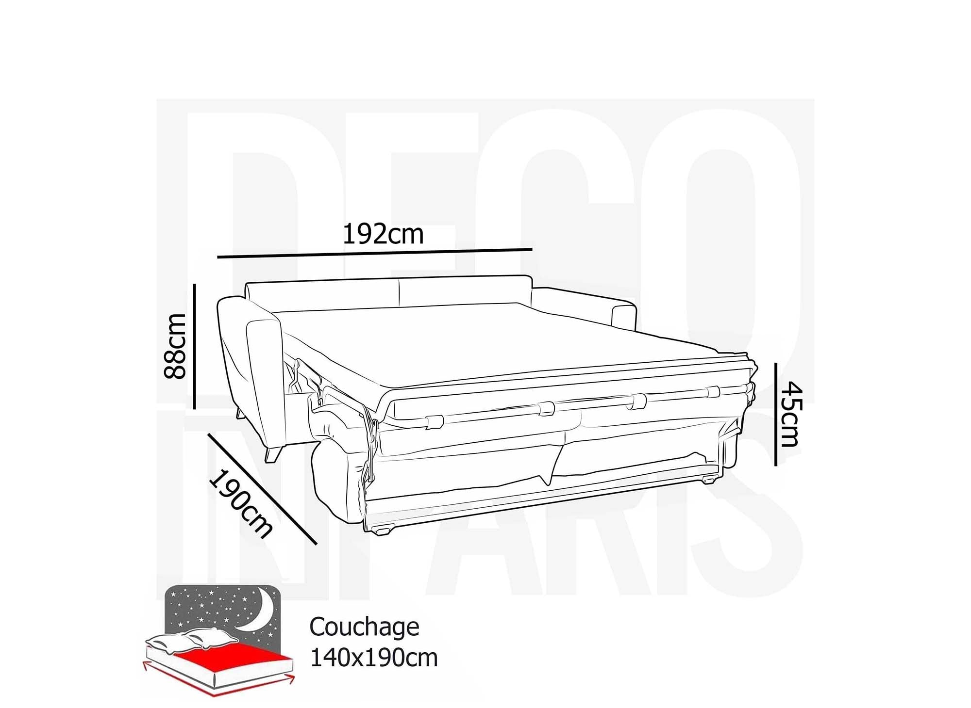 Canapé convertible scandinave 3 places en tissu gris carbon ouverture express TOBIAS