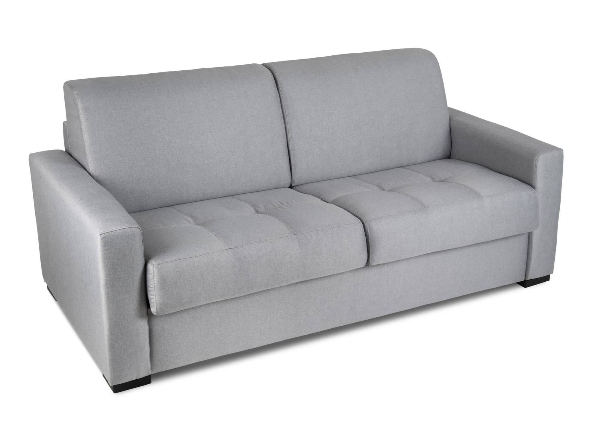 Canapé convertible 3 places LOUNA en tissu gris ouverture express