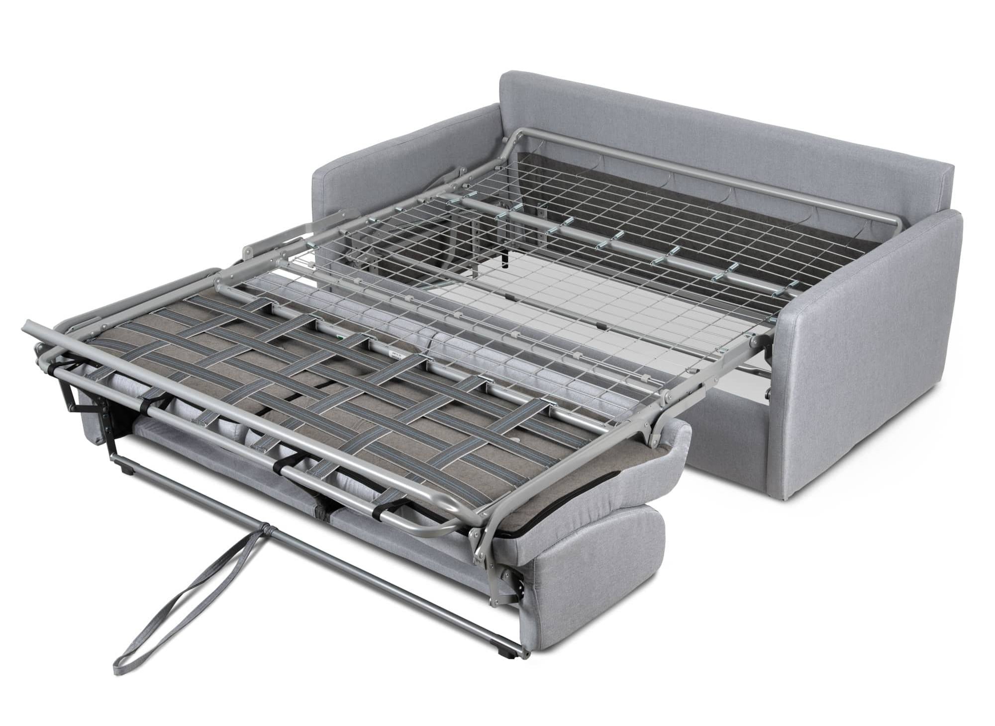 Divano trasformabile LOUNA SLIM 3 posti in tessuto grigio, apertura rapida