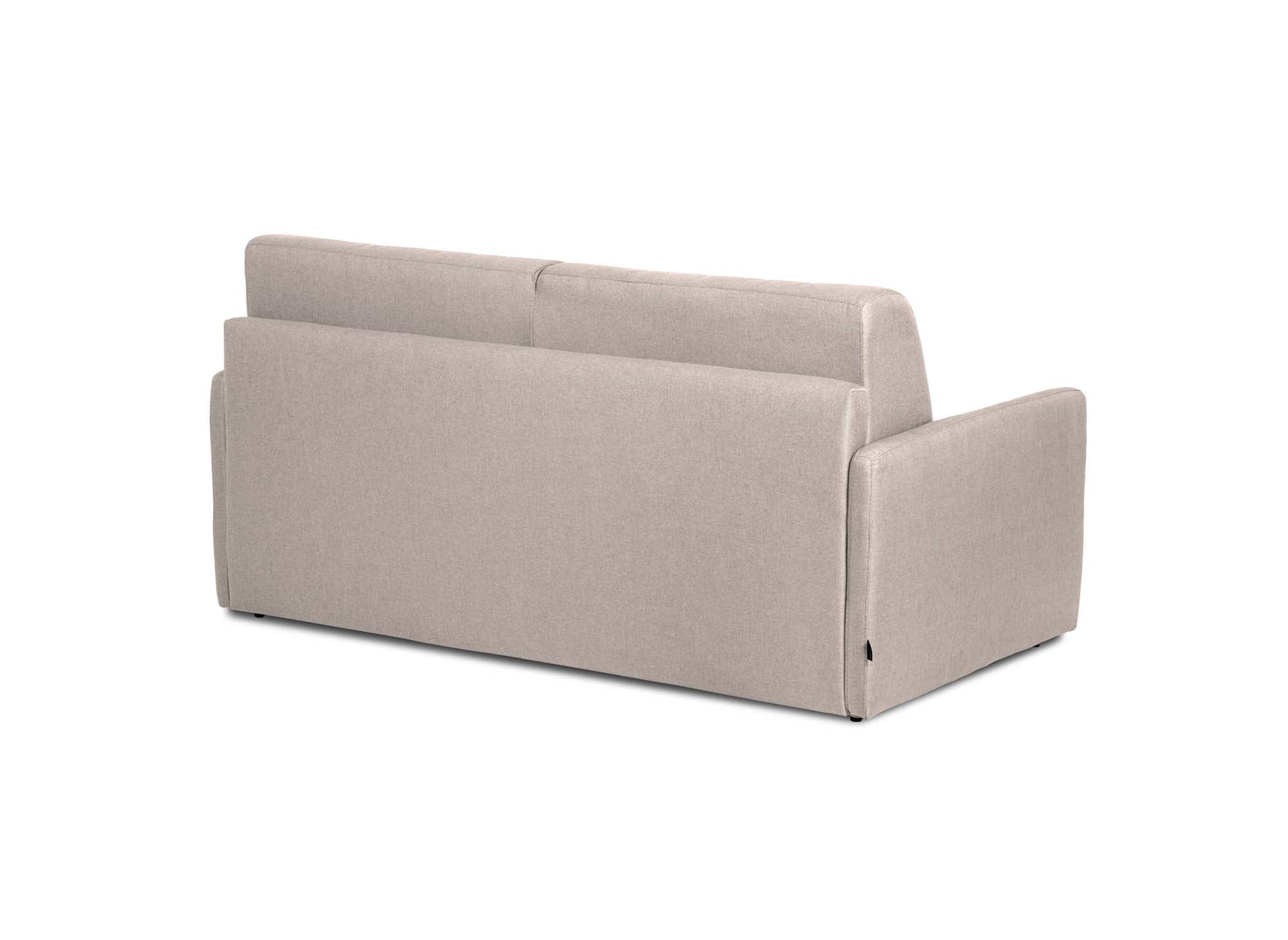 Canapé convertible 3 places LOUNA SLIM en tissu beige ouverture express