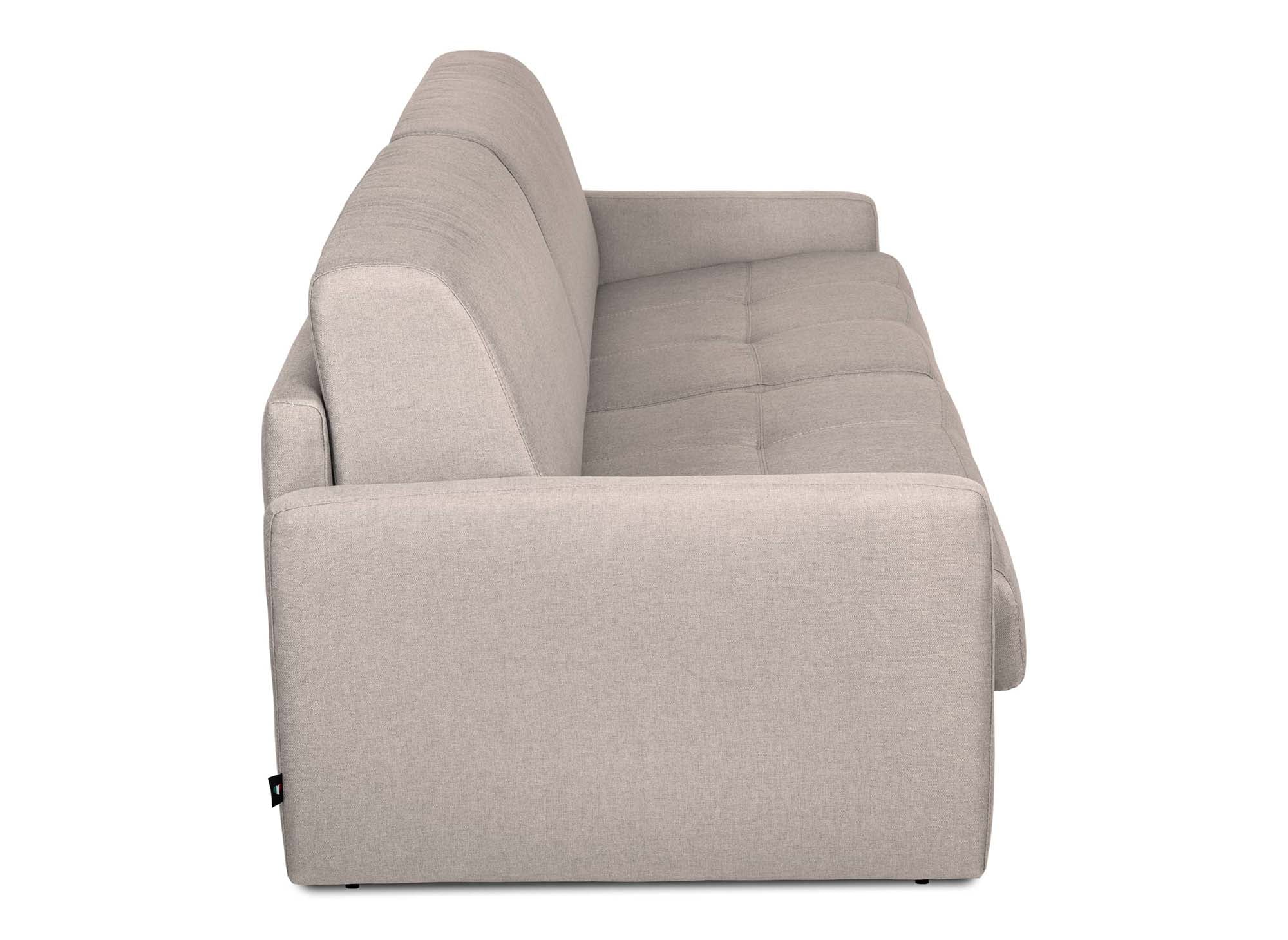 Canapé convertible 3 places LOUNA SLIM en tissu beige ouverture express