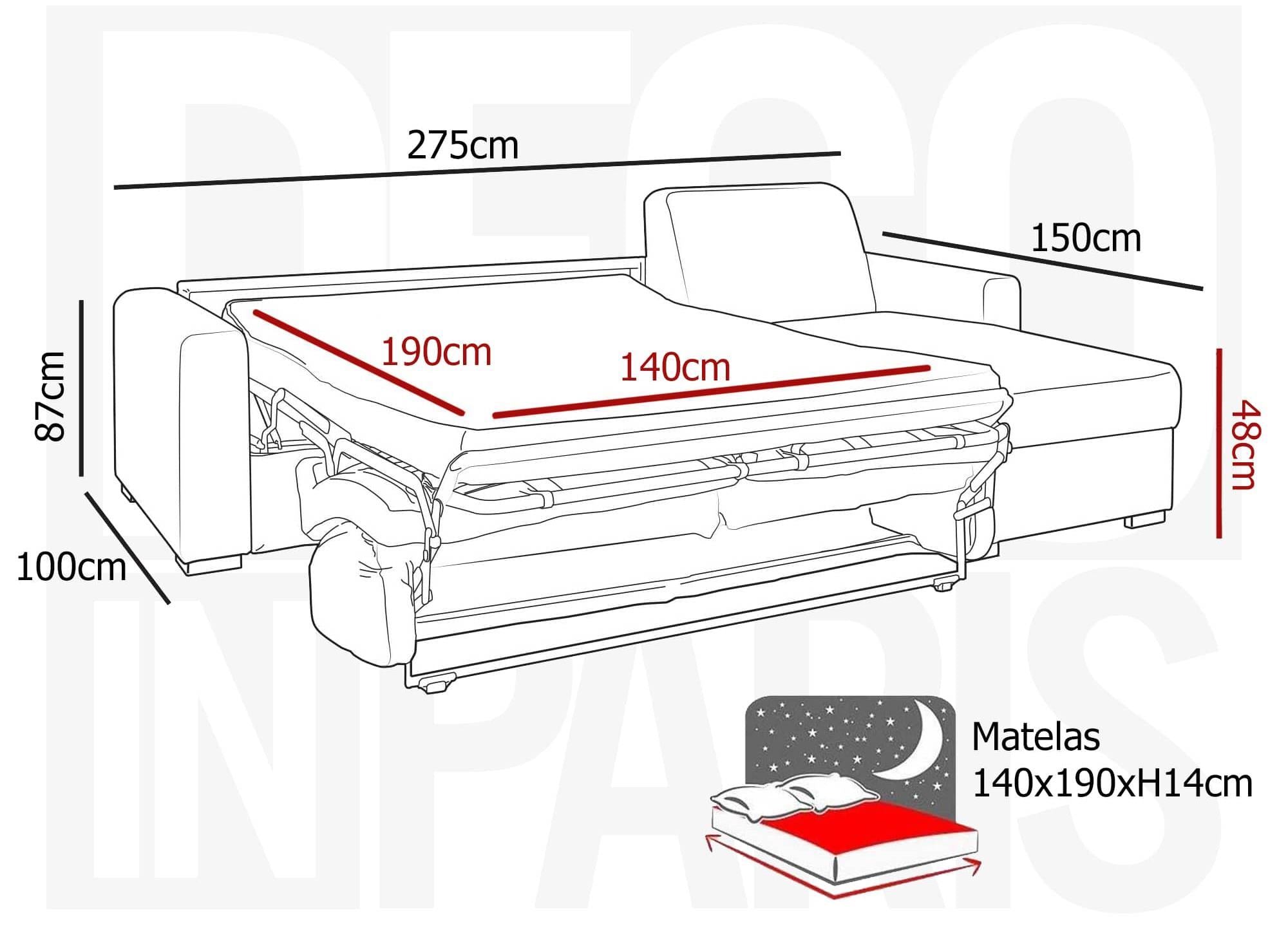 Divano angolare trasformabile reversibile Express in tessuto grigio carbonio LOUNA