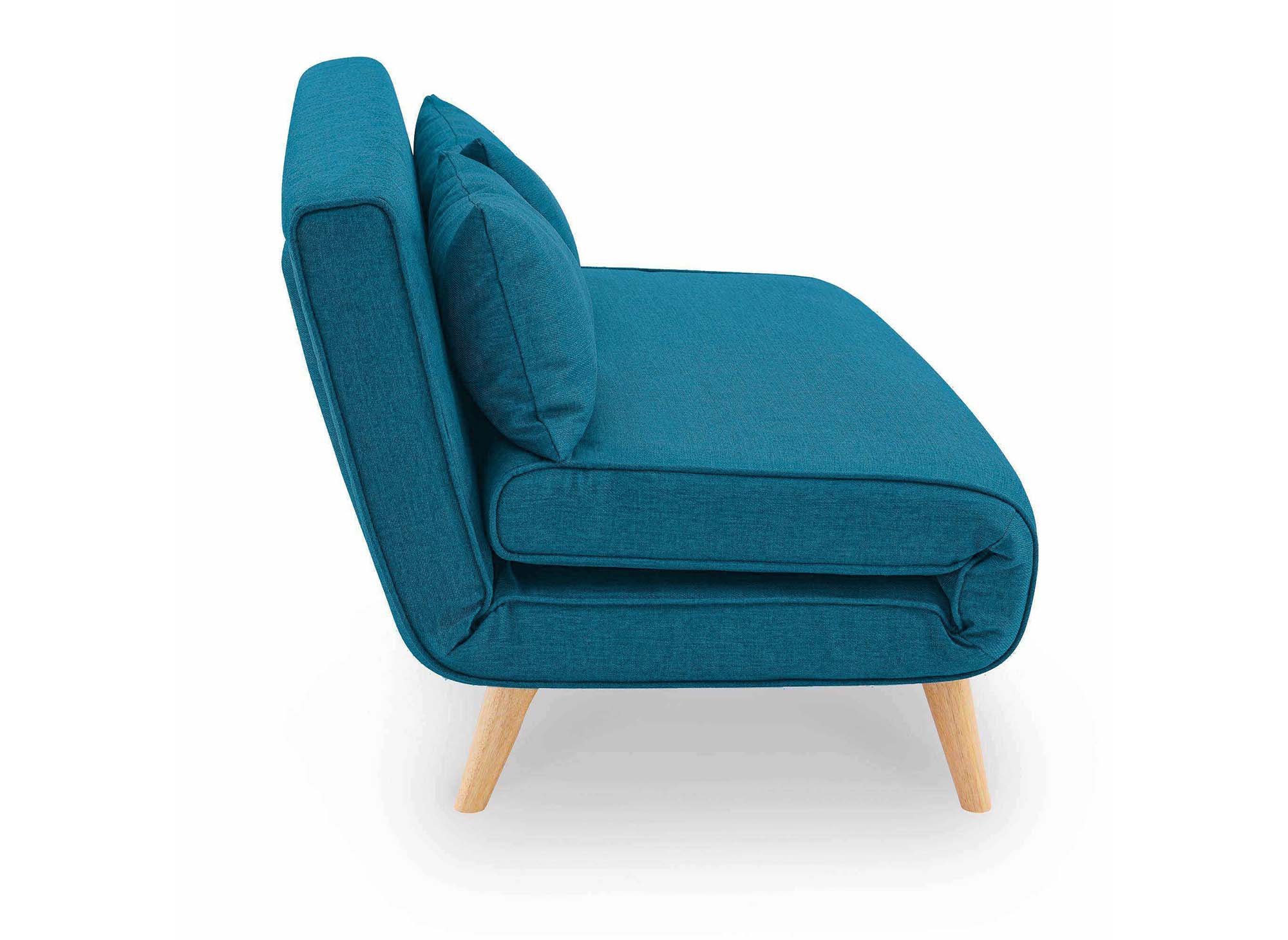 Banquette convertible 2 places en tissu bleu TONKA