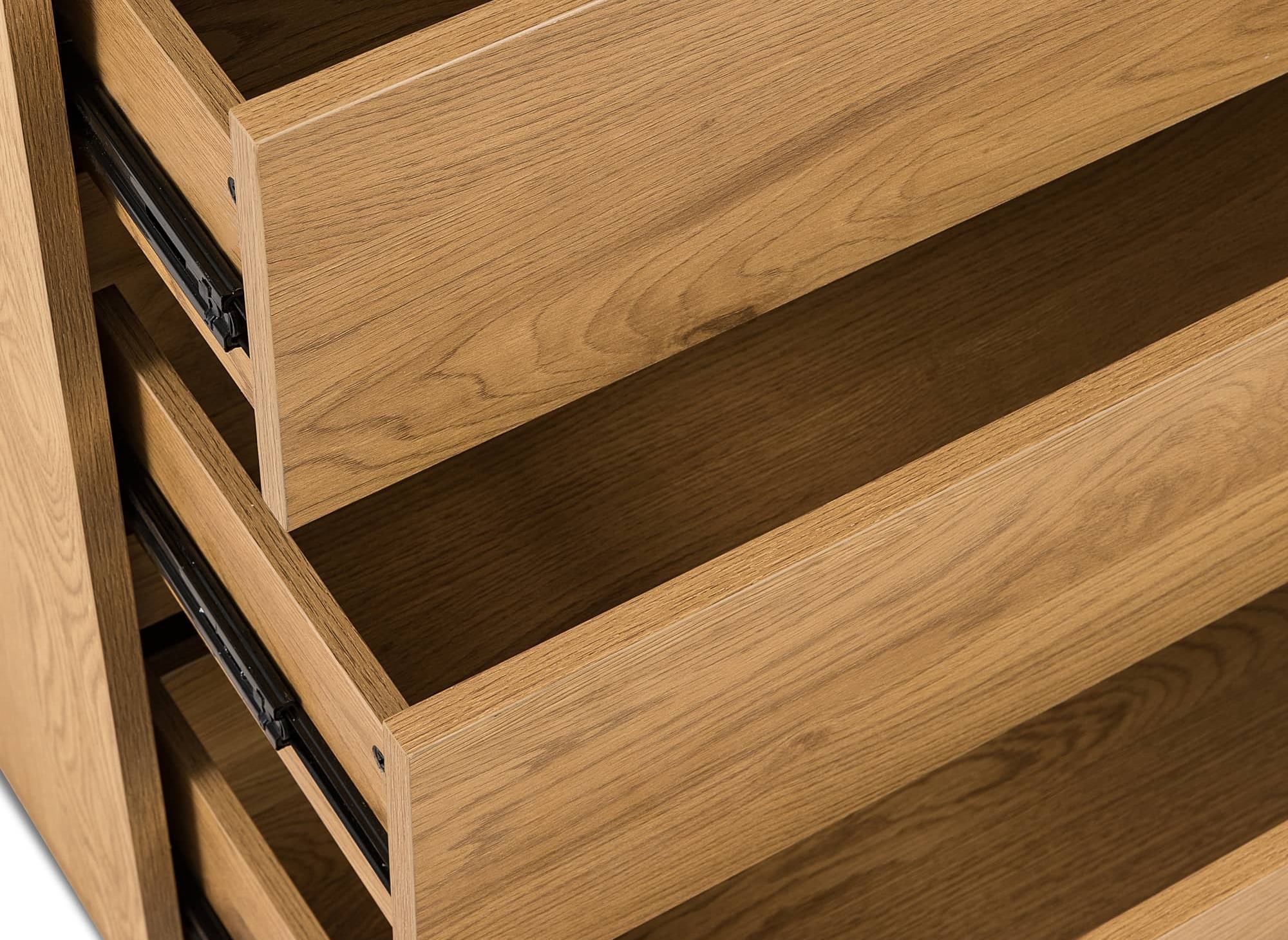 Commode 4 tiroirs en bois couleur chêne SACHA