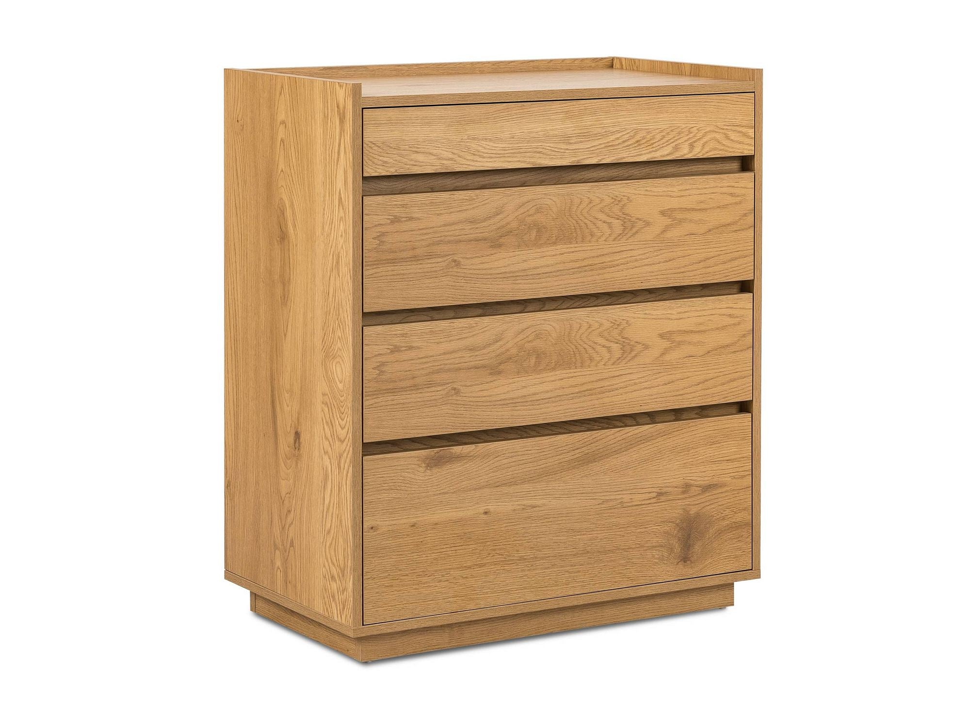 Commode 4 tiroirs en bois couleur chêne SACHA