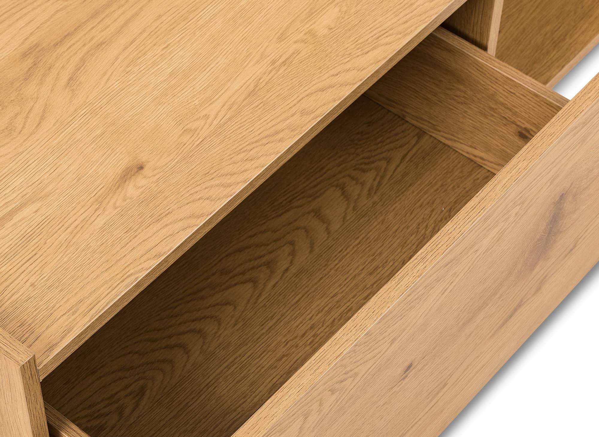 Table basse 2 tiroirs en bois couleur chêne SACHA