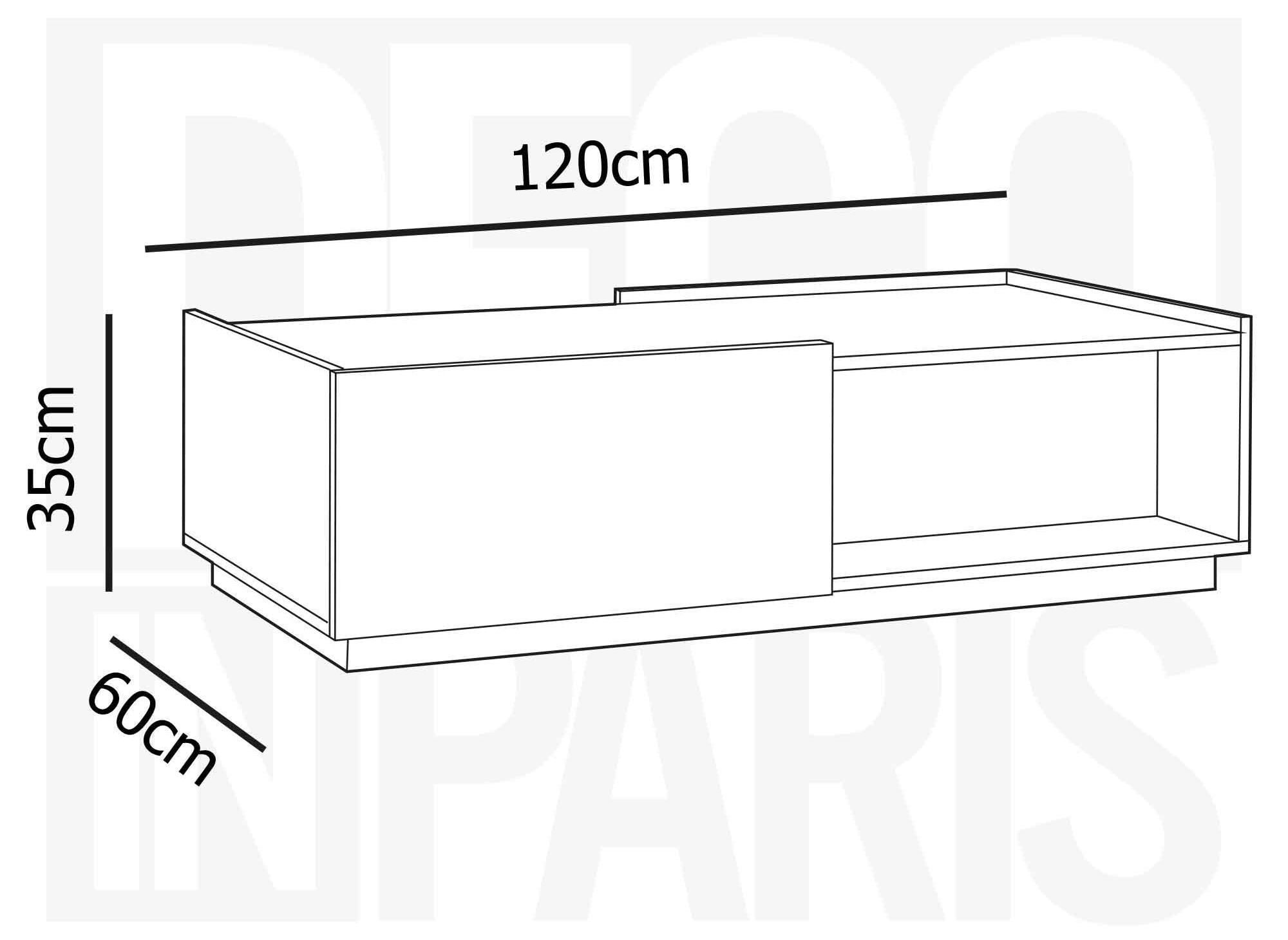 Table basse 2 tiroirs en bois couleur chêne SACHA