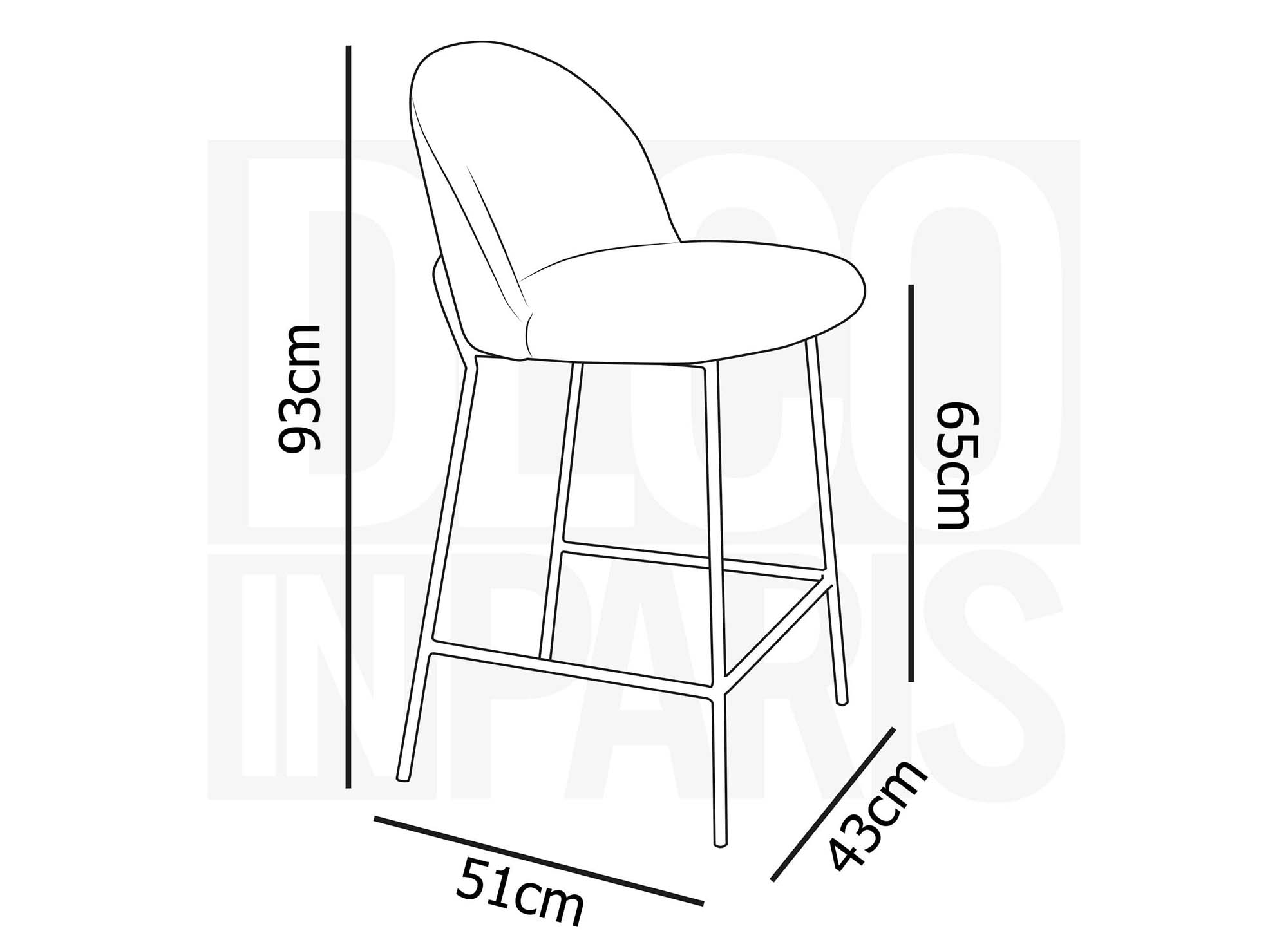 Lot de 2 tabourets de bar design en velours vert ARABEL
