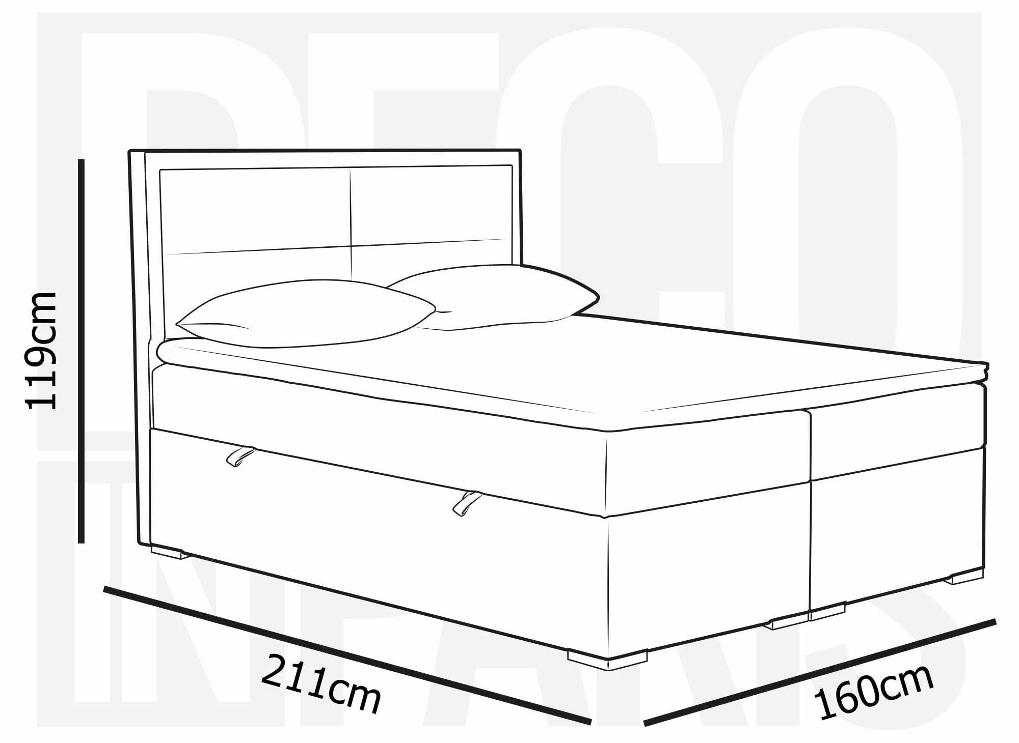 Lit boxspring 160x200 avec coffre de rangement en velours beige AMELIA