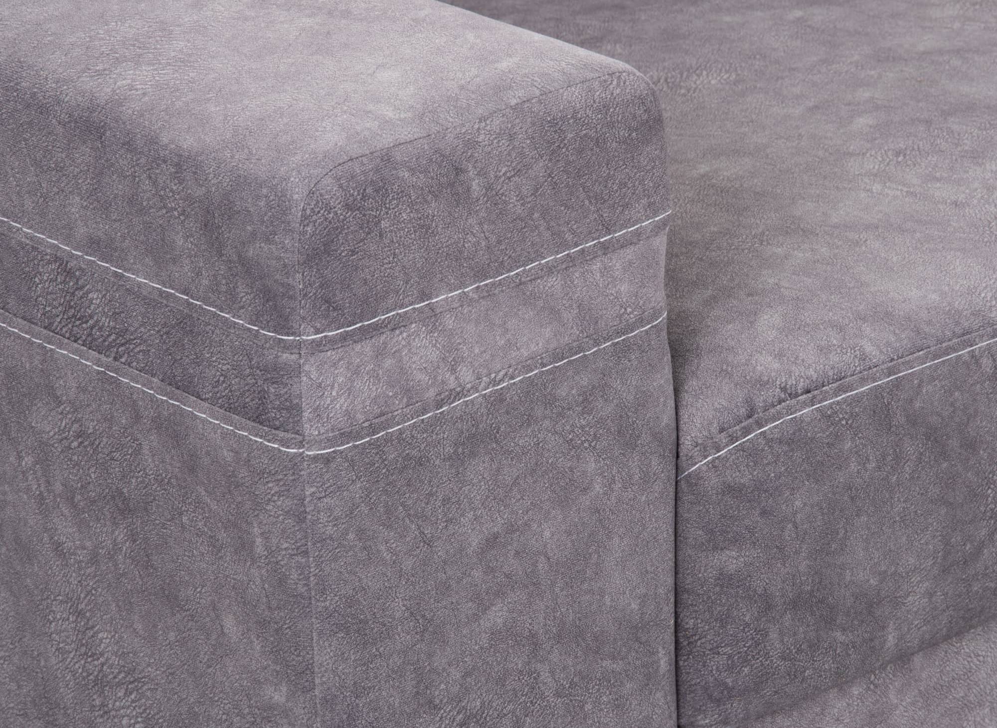 Divano angolare trasformabile e reversibile in tessuto grigio chiaro MERYL