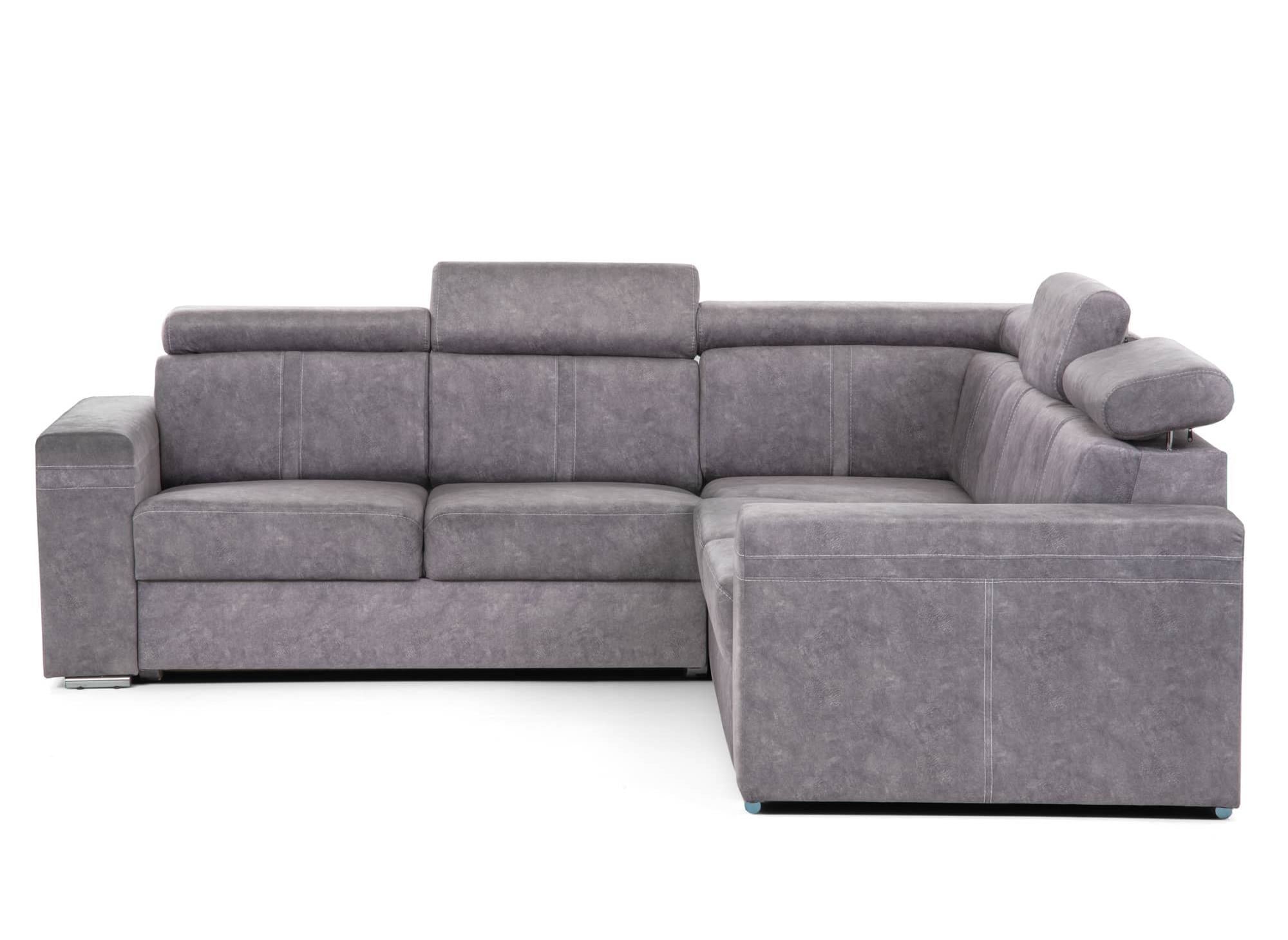 Divano angolare trasformabile e reversibile in tessuto grigio chiaro MERYL