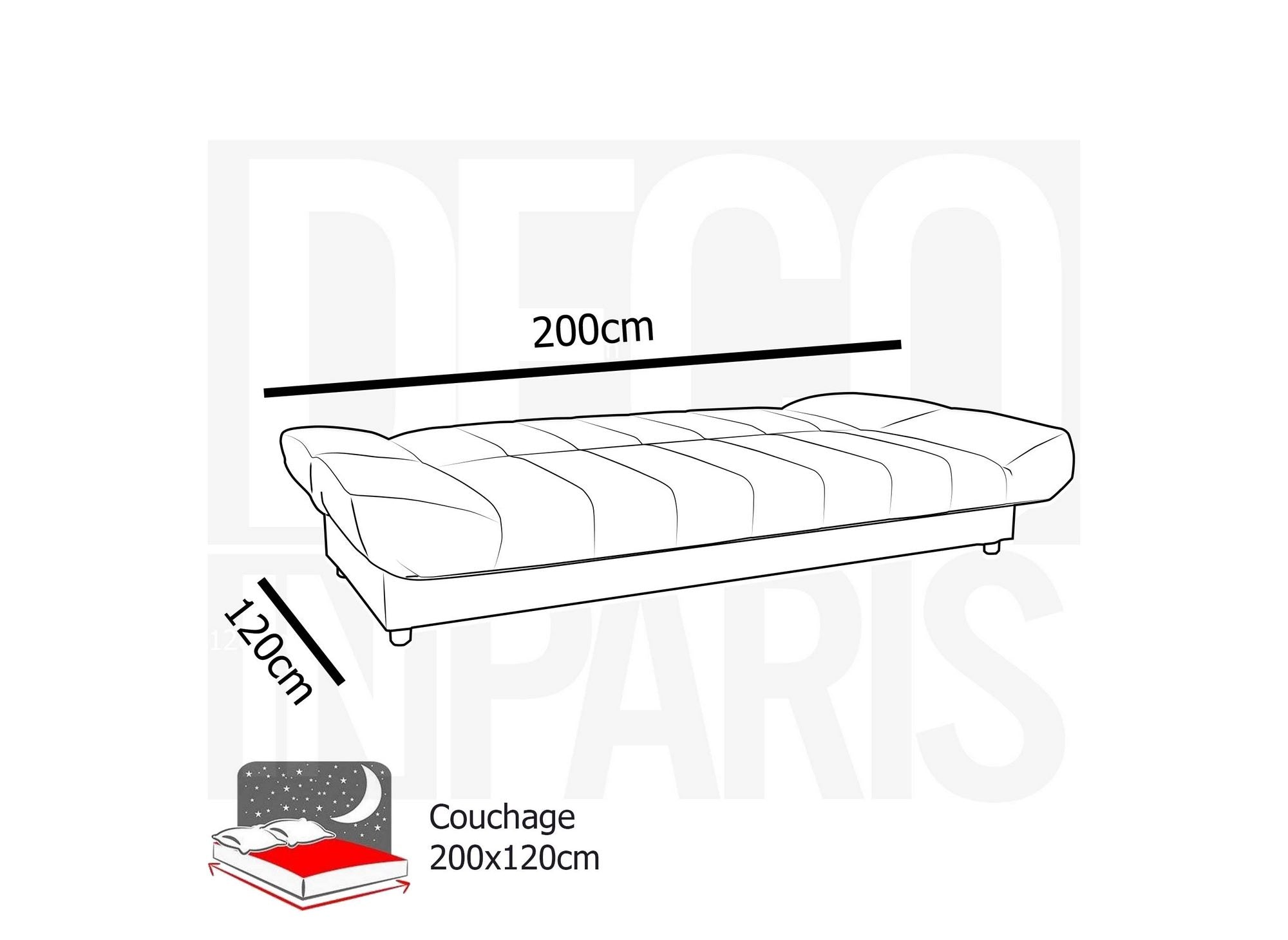 Canapé clic-clac convertible gris KOTI