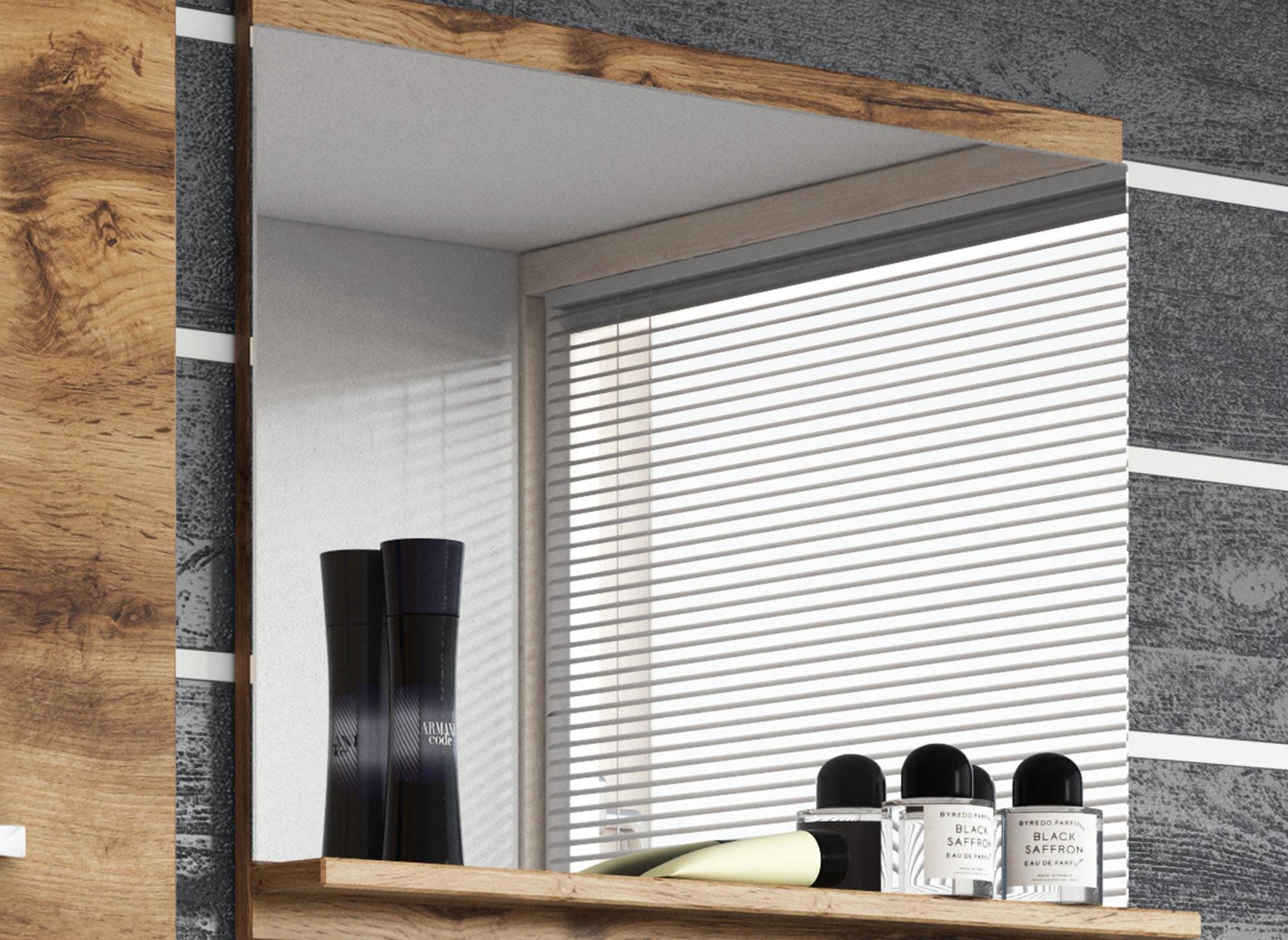 Ensemble meubles salle de bain suspendu - Bois effet vieilli HARMONY