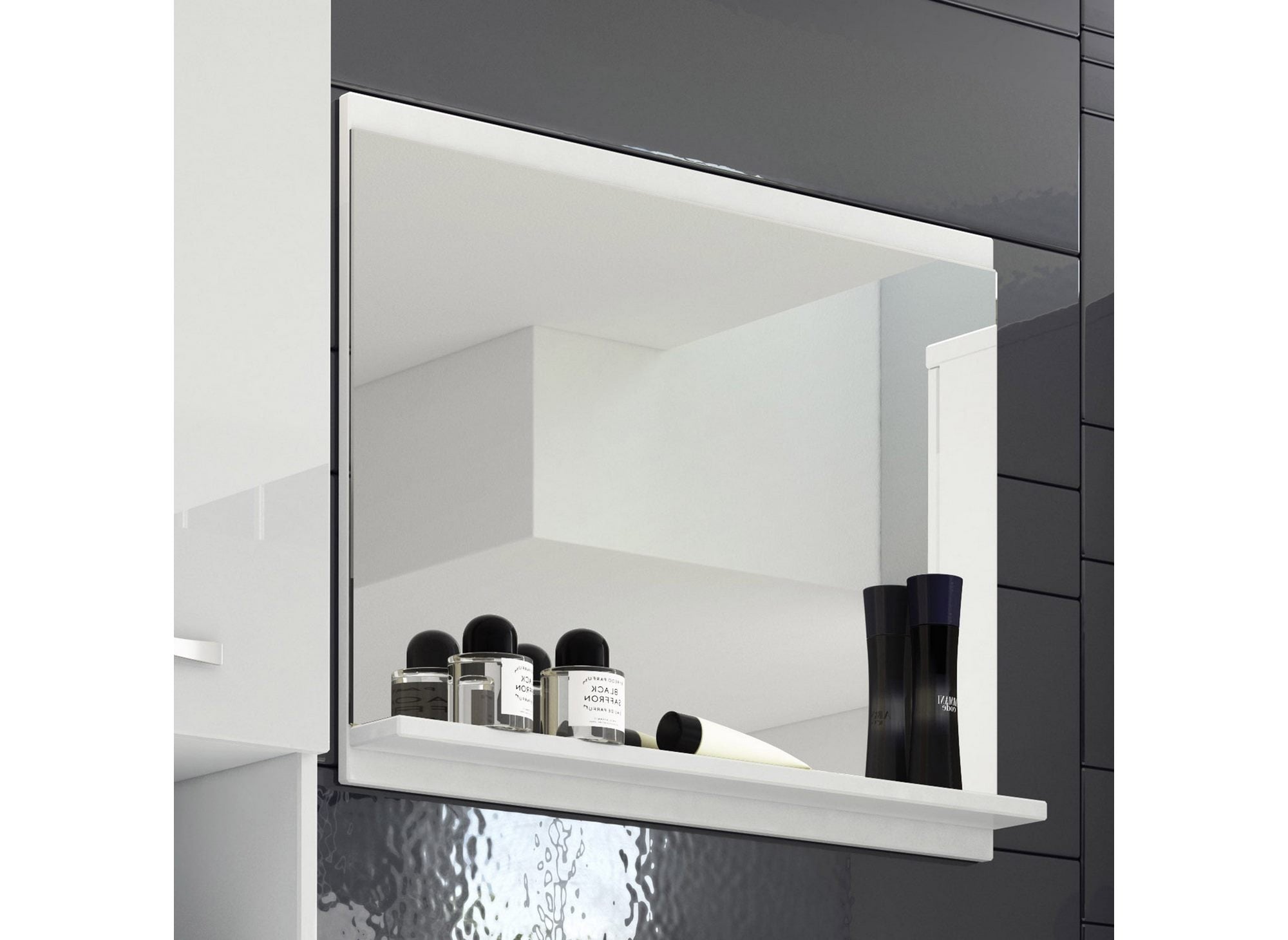 Ensemble meubles salle de bain design suspendu XL - Blanc laqué HARMONY