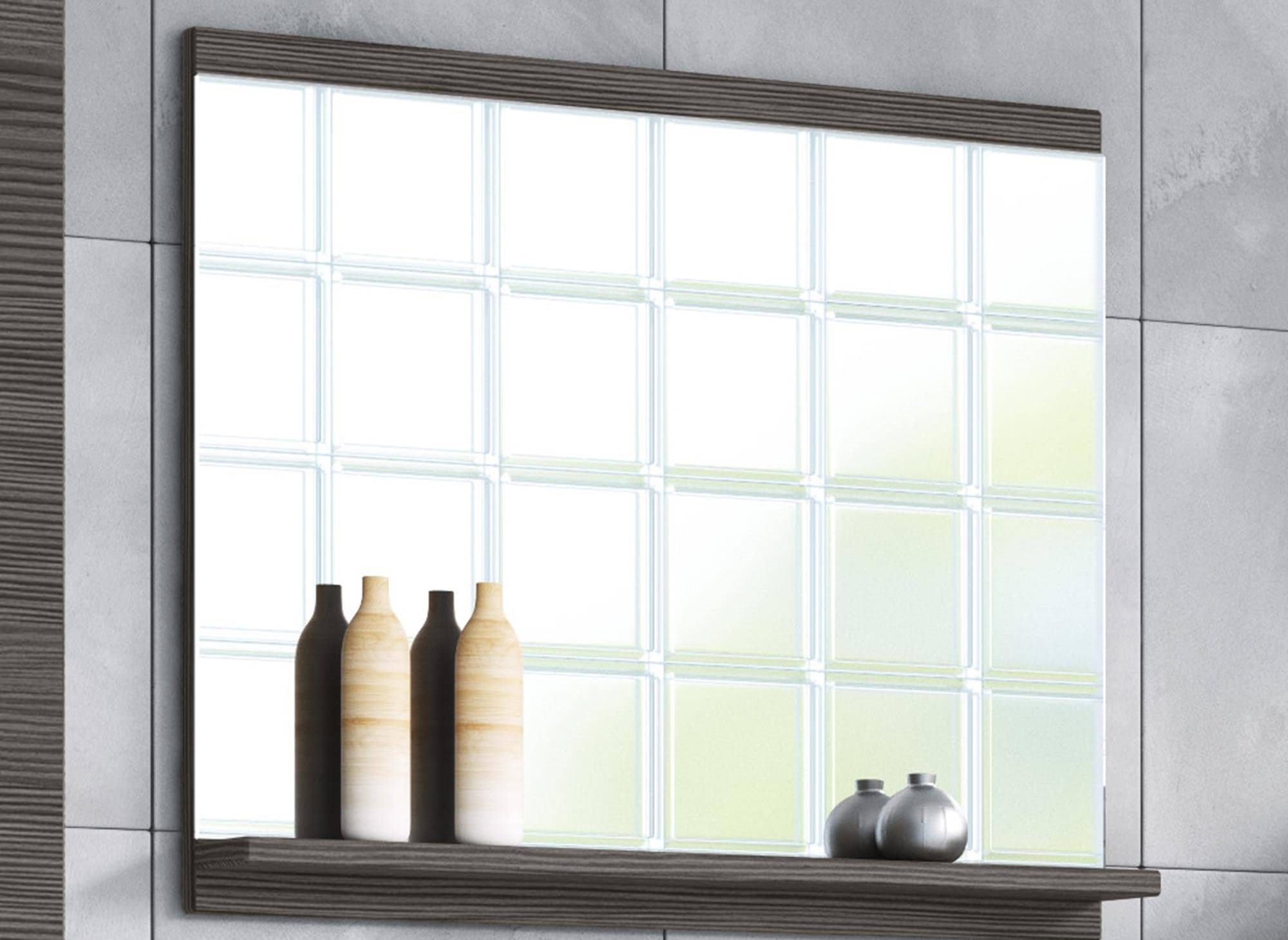 Ensemble meubles salle de bain design suspendu - Wengé ALBY