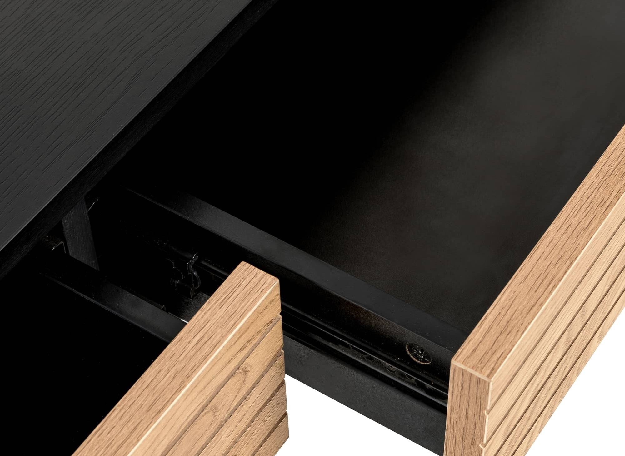 Bureau 2 tiroirs en bois et métal noir DARYL