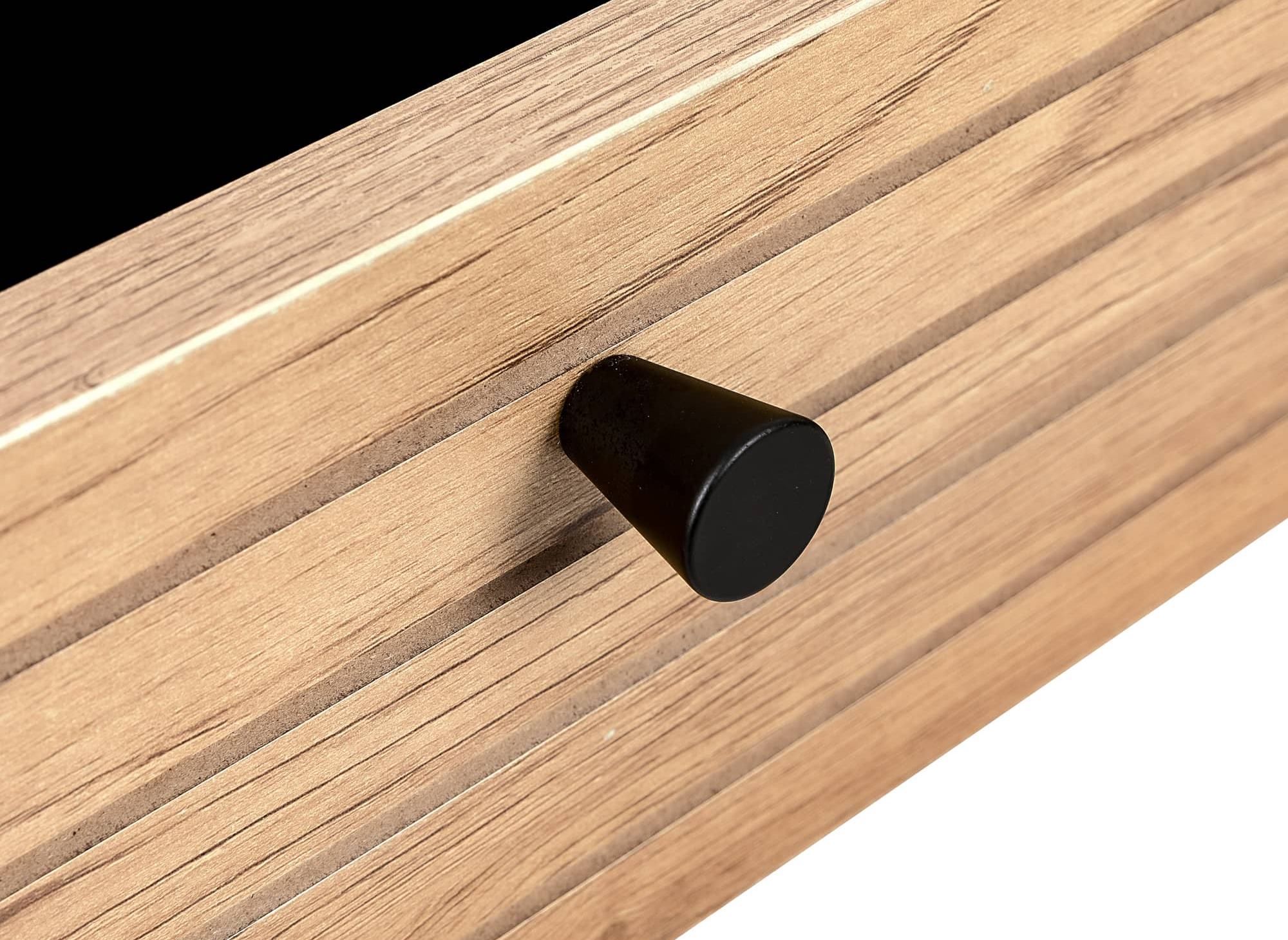 Bureau 2 tiroirs en bois et métal noir DARYL