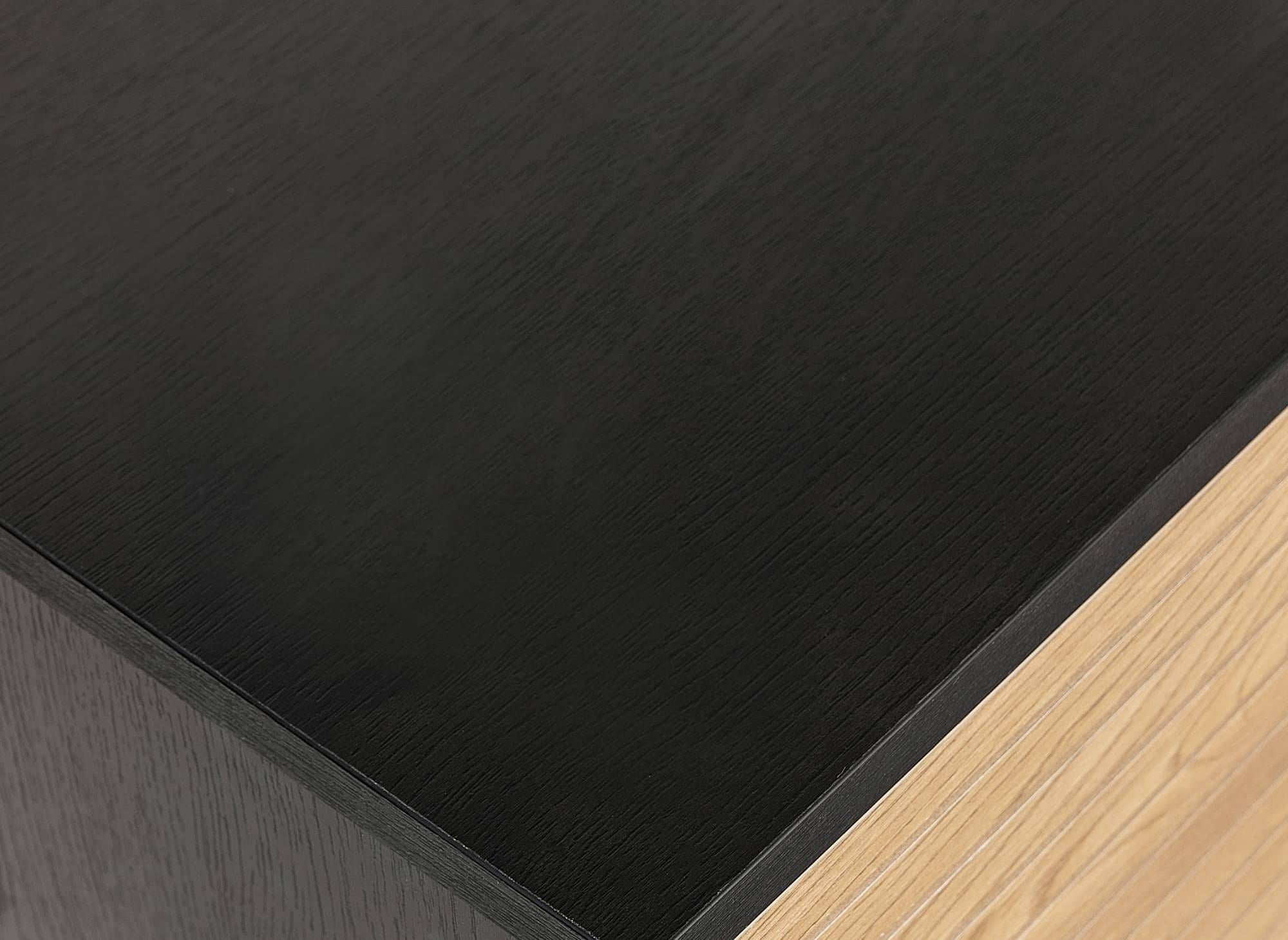 Buffet enfilade 3 tiroirs 2 portes en bois et métal noir DARYL