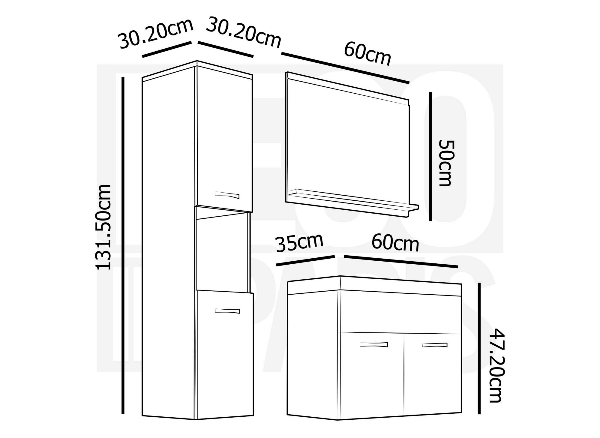 Ensemble meubles salle de bain design suspendu - Wengé HARMONY