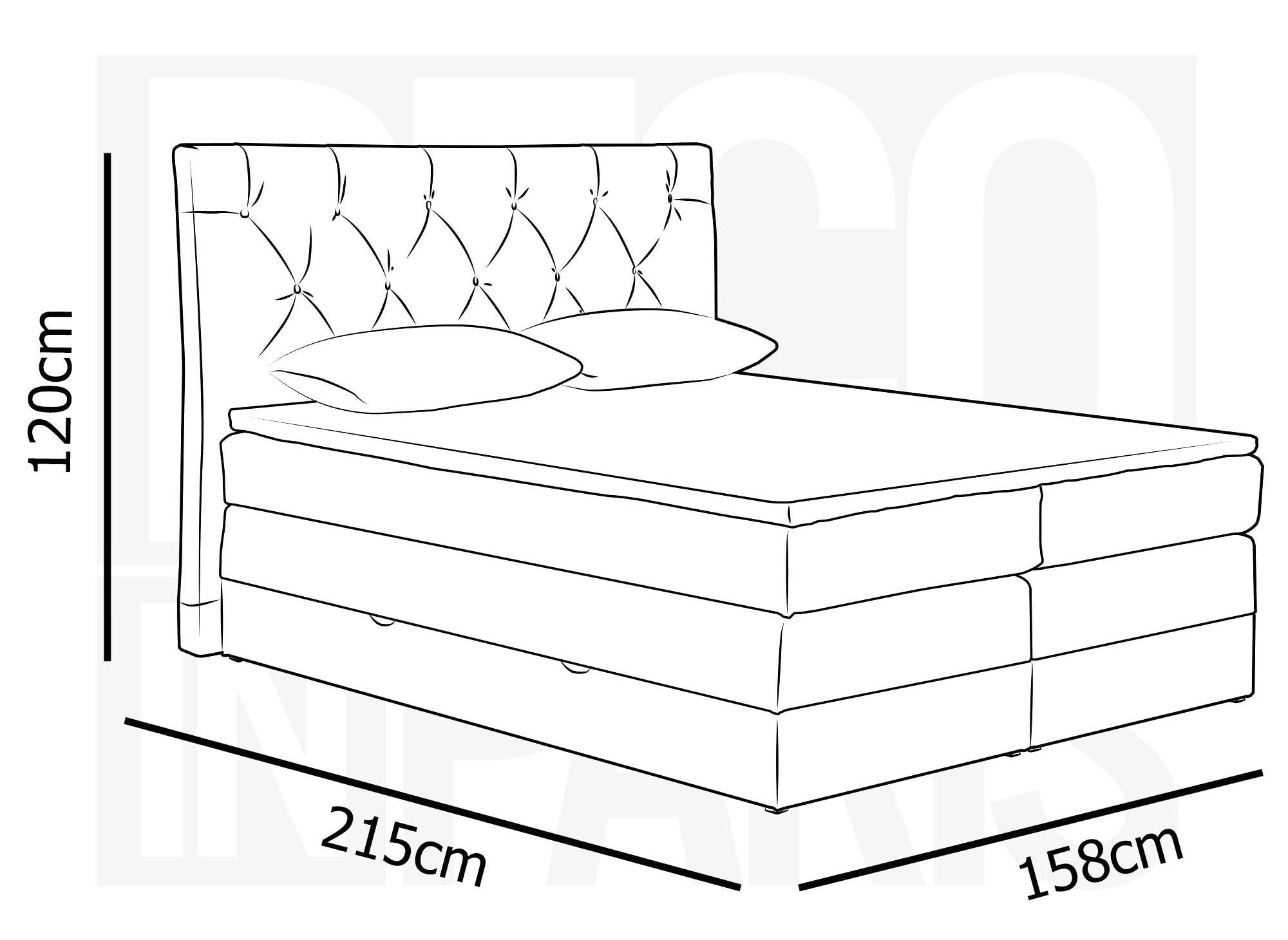 Lit boxspring 140x200 avec coffre de rangement en velours gris MIRANDA