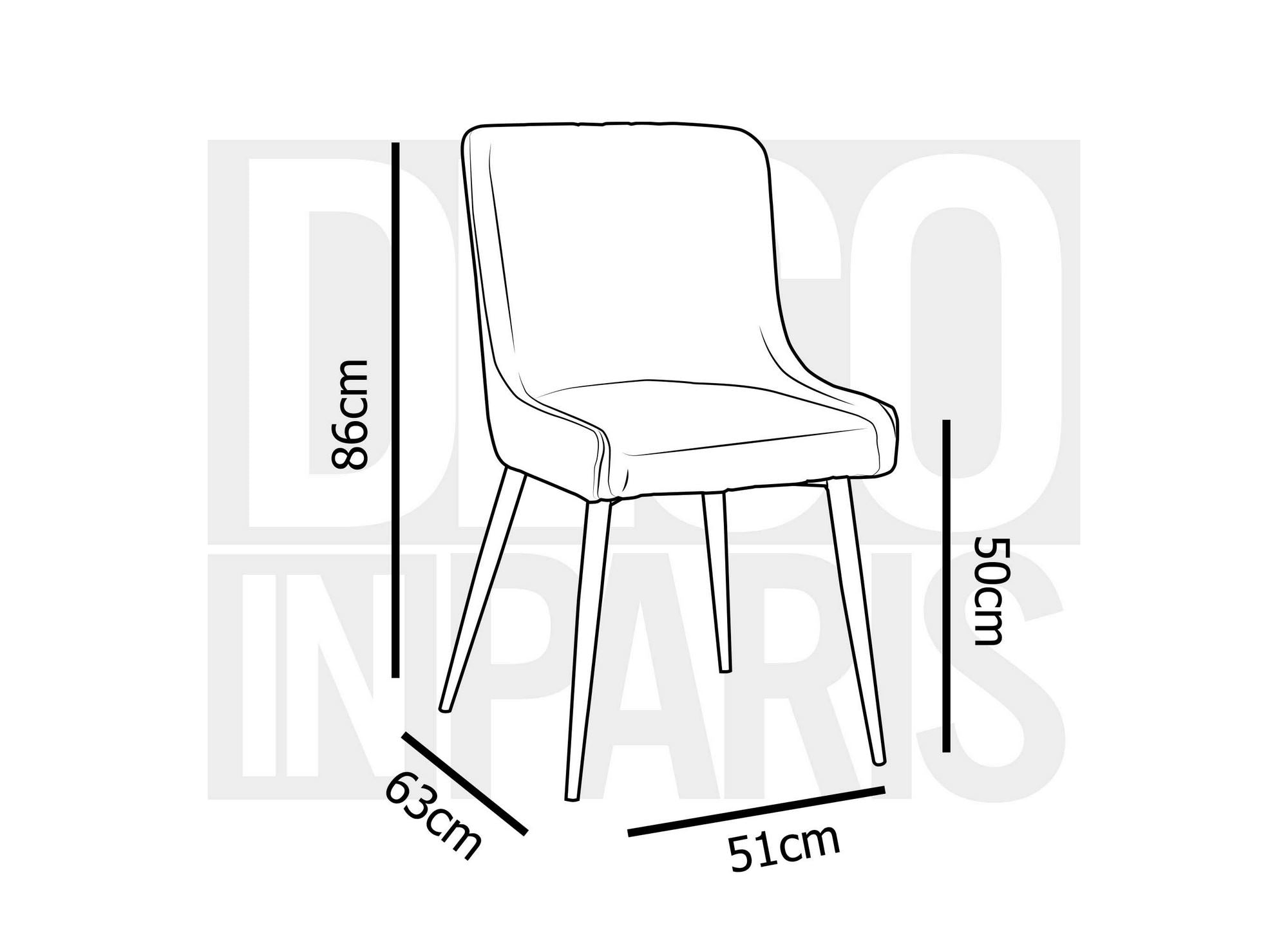 Lot de 2 chaises design en velours beige JENNY