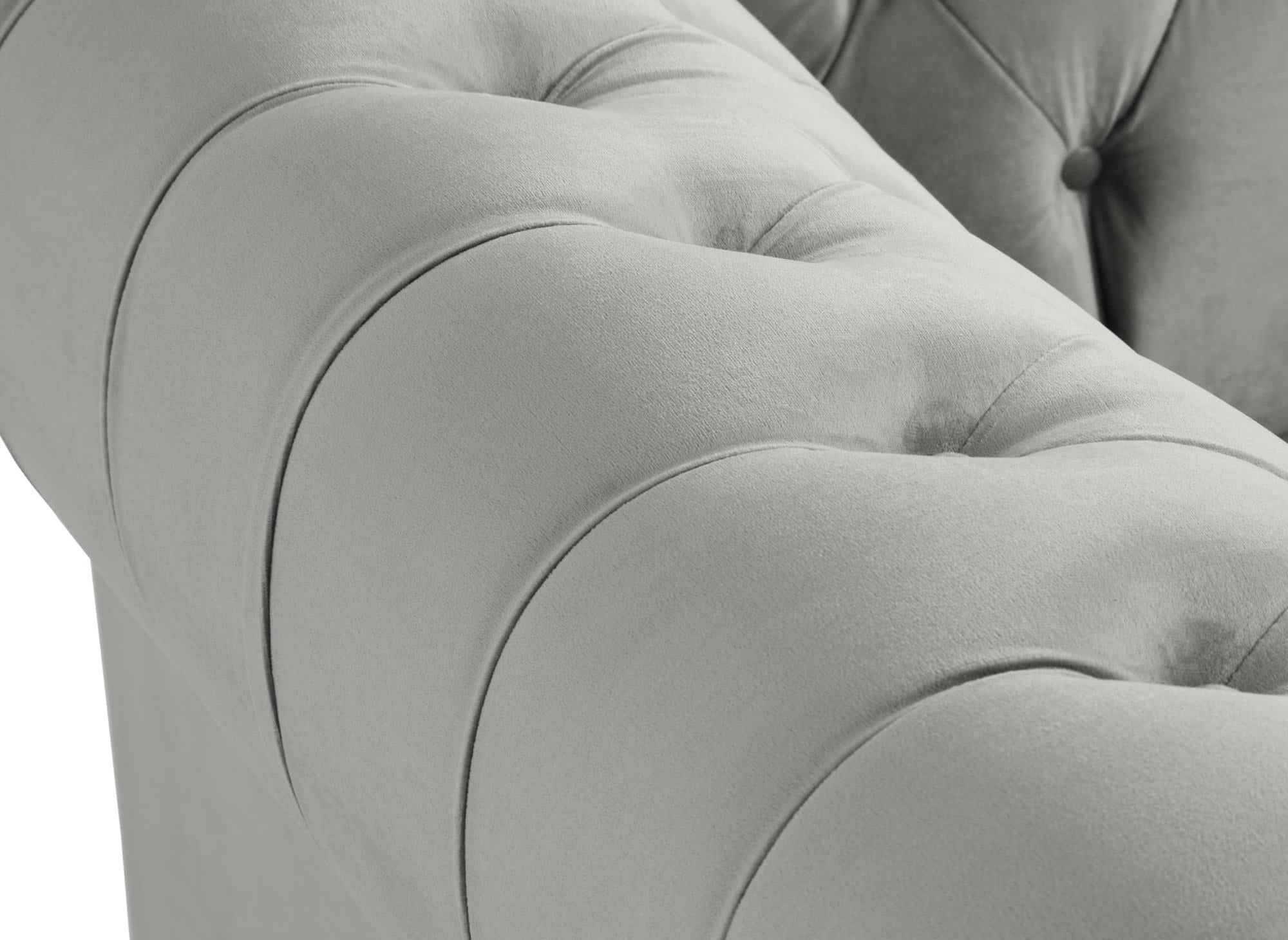 Fauteuil chesterfield en velours gris - WILSTON