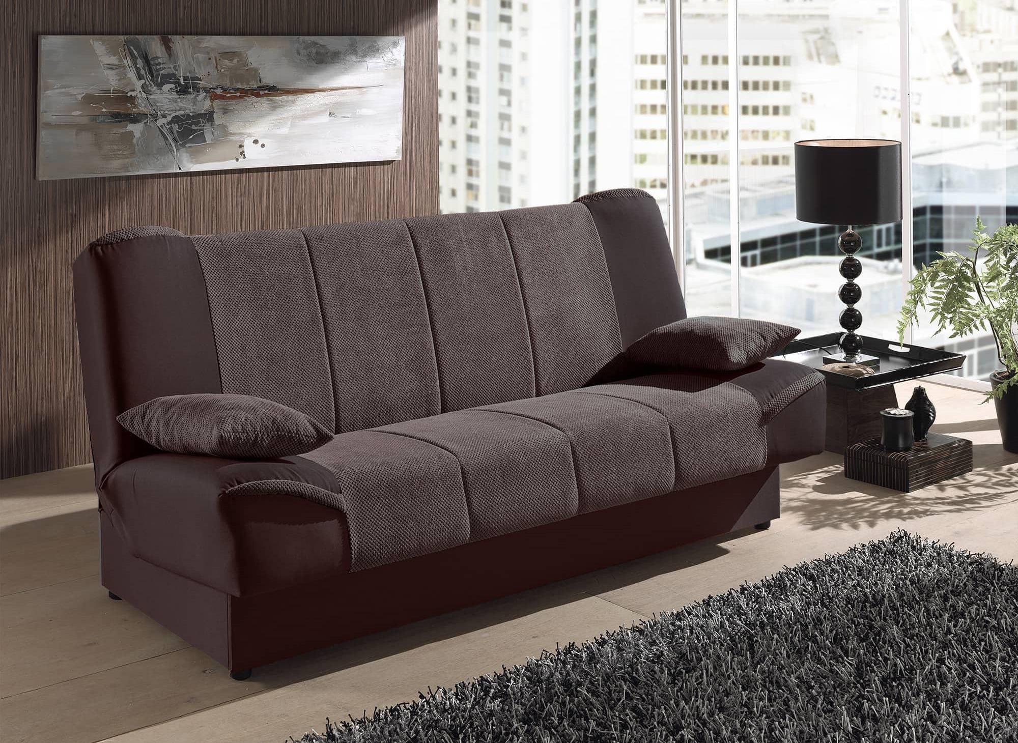 Canapé clic clac marron convertible NATI