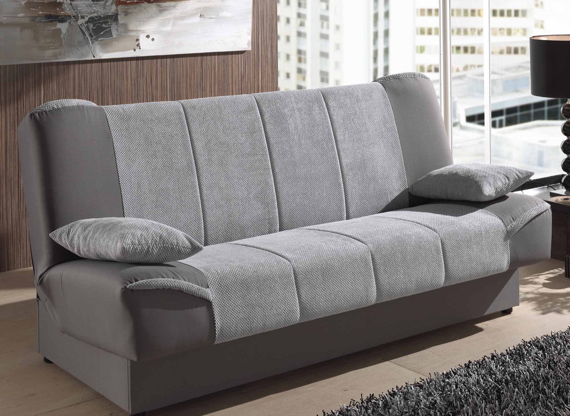 Canapé clic clac gris convertible NATI