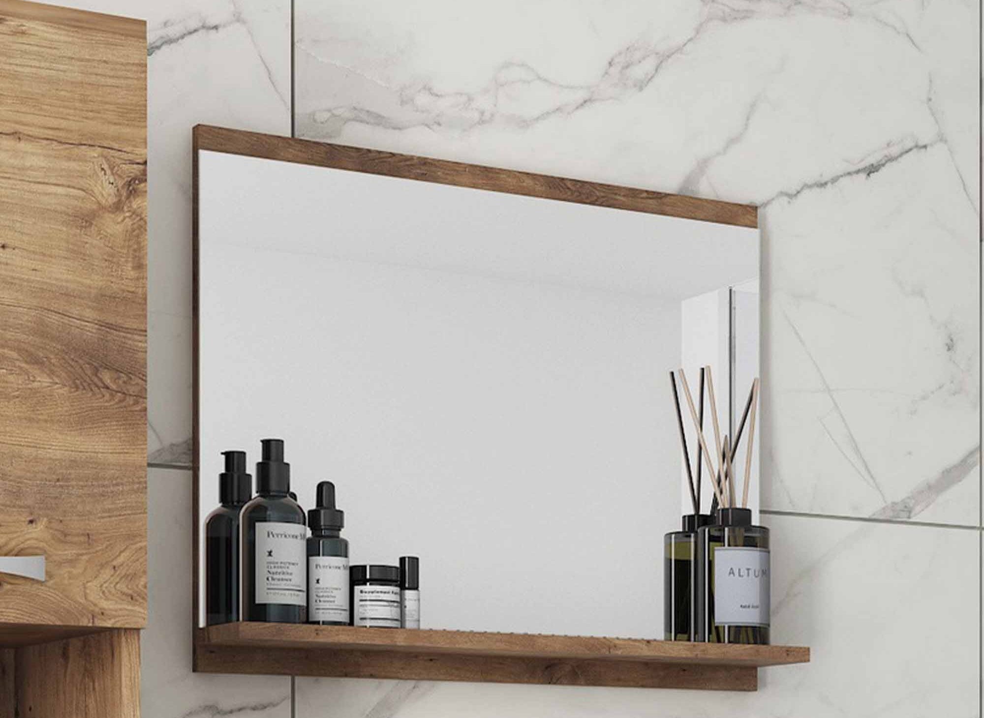 Ensemble meubles salle de bain design suspendu - Bois clair HARMONY