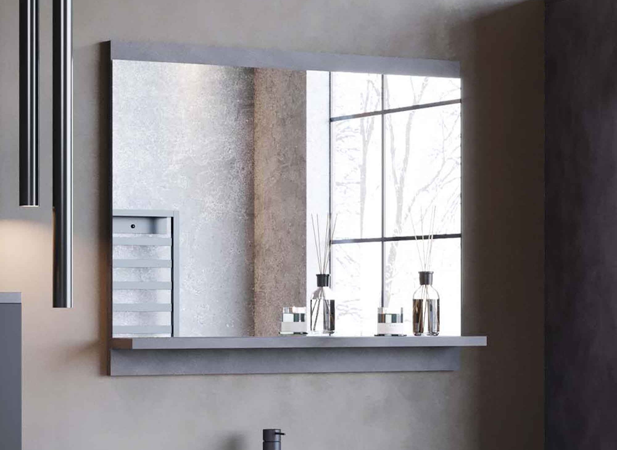 Ensemble meubles salle de bain design suspendu - Gris anthracite et noir ALBY