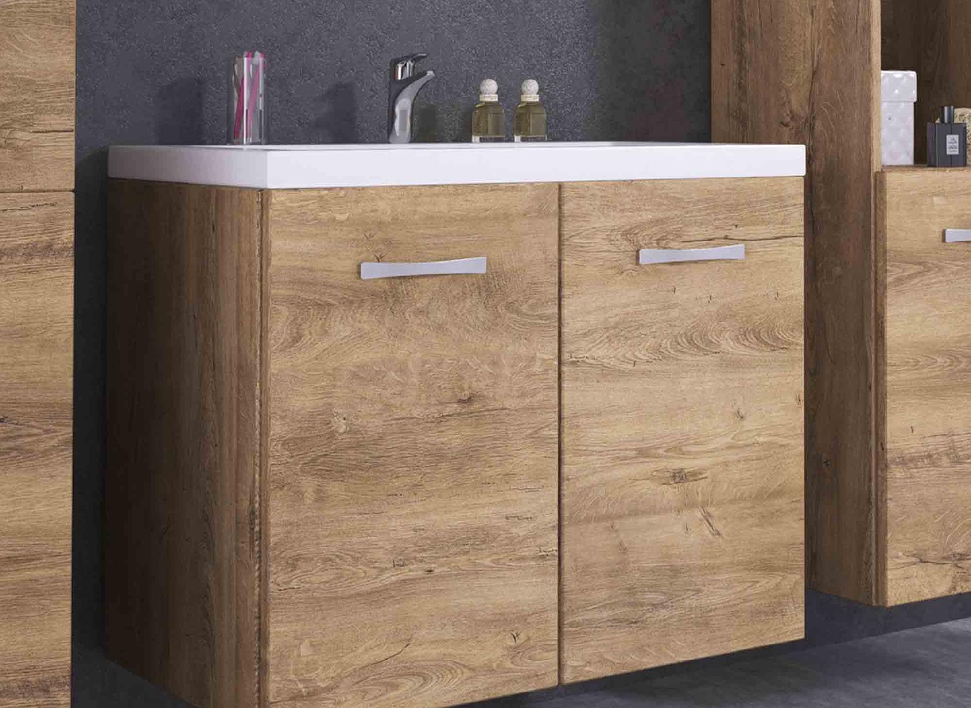 Set di mobili da bagno di design sospesi - ALBY legno