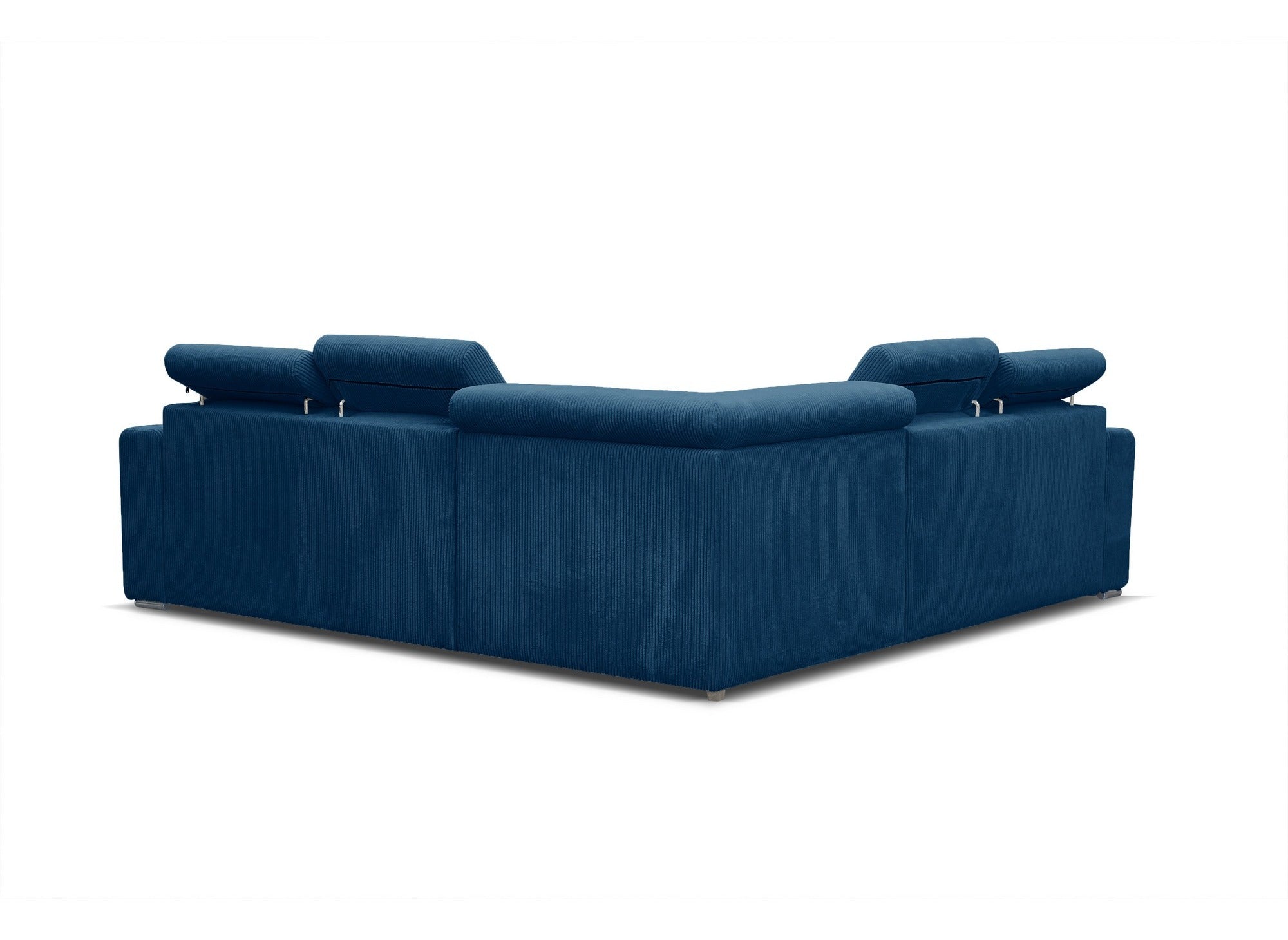 Canapé d'angle convertible et réversible en velours côtelé bleu MERYL