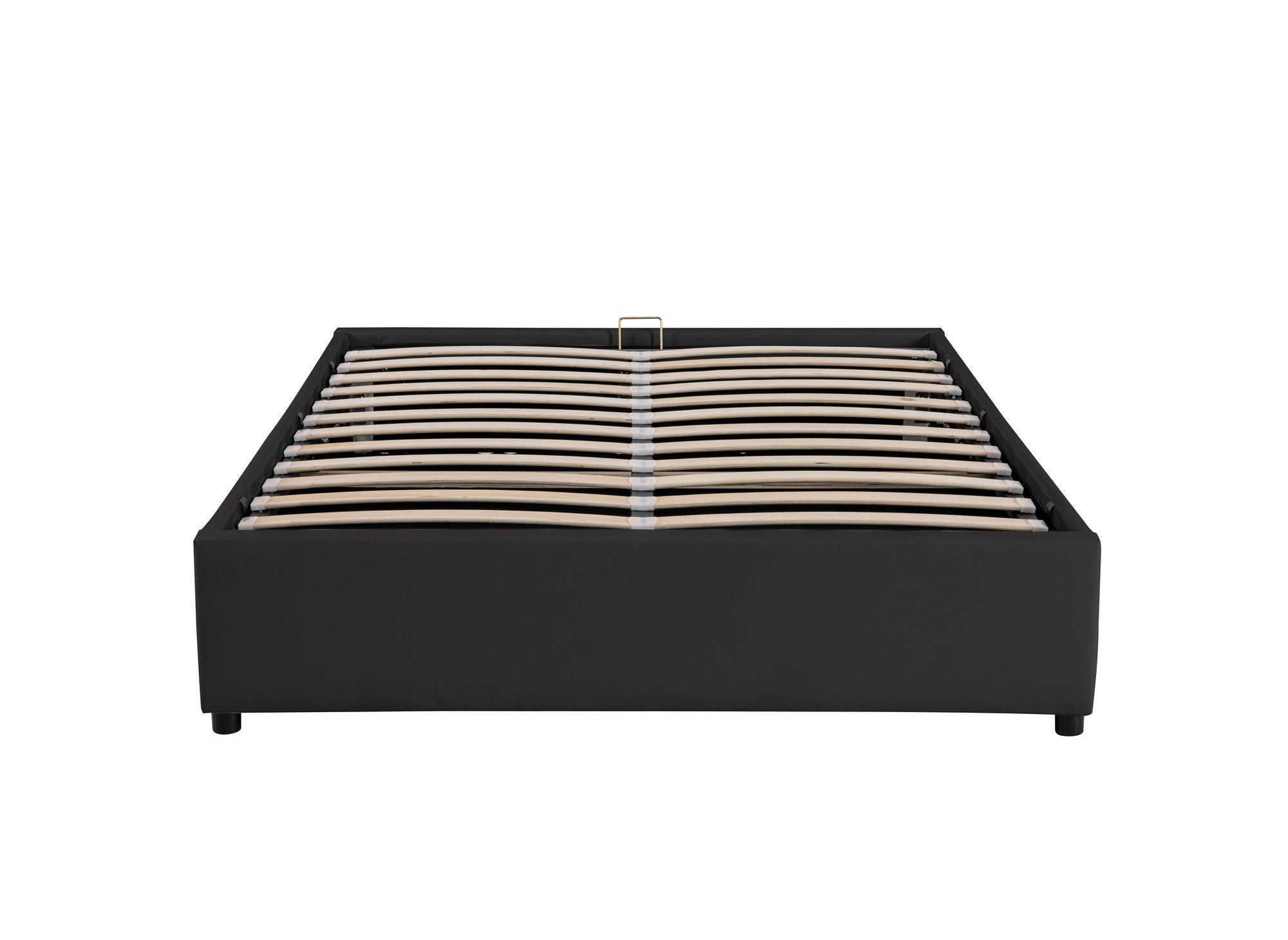 Lit sommier relevable avec coffre en simili cuir noir 180x200 cm LIZBAN