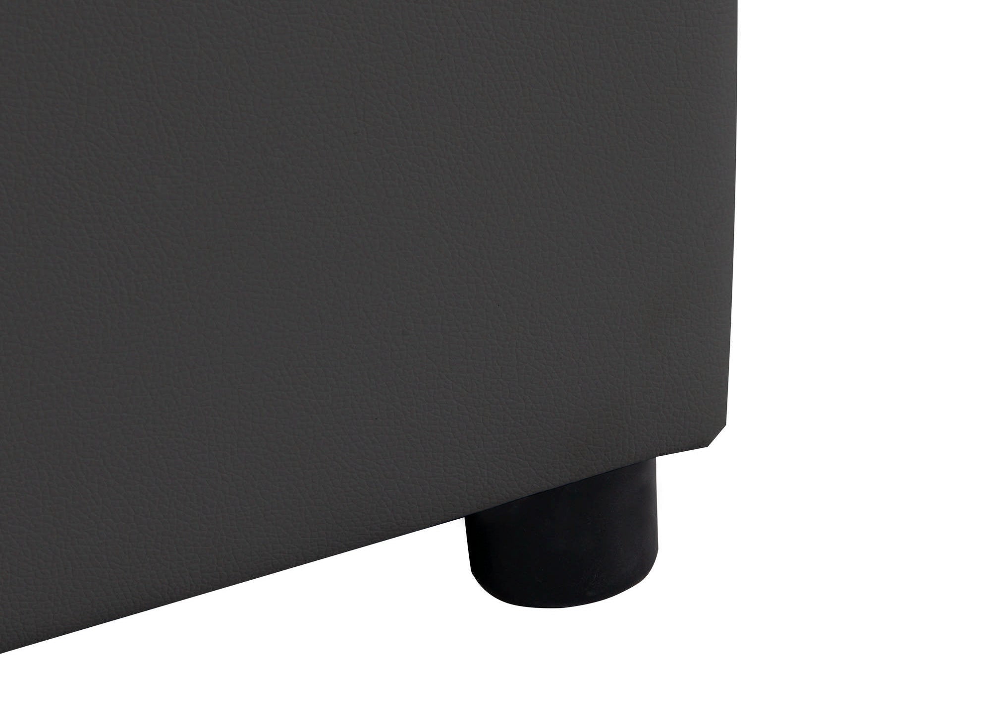 Lit sommier relevable avec coffre en simili cuir noir 140x190 cm LIZBAN