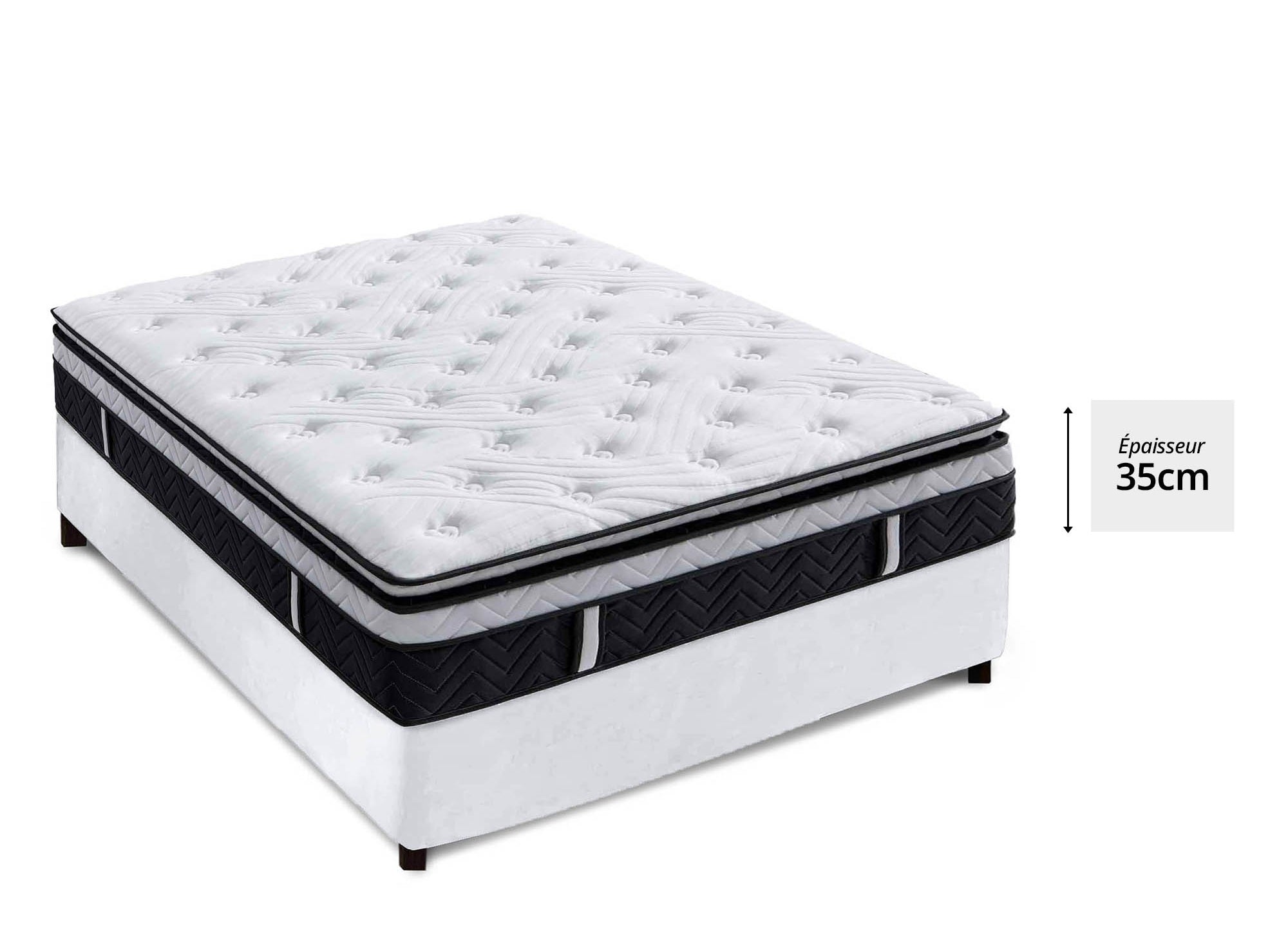 Matelas hybride mémoire de forme 160 x 200 cm épaisseur 35 cm - CLOUDY