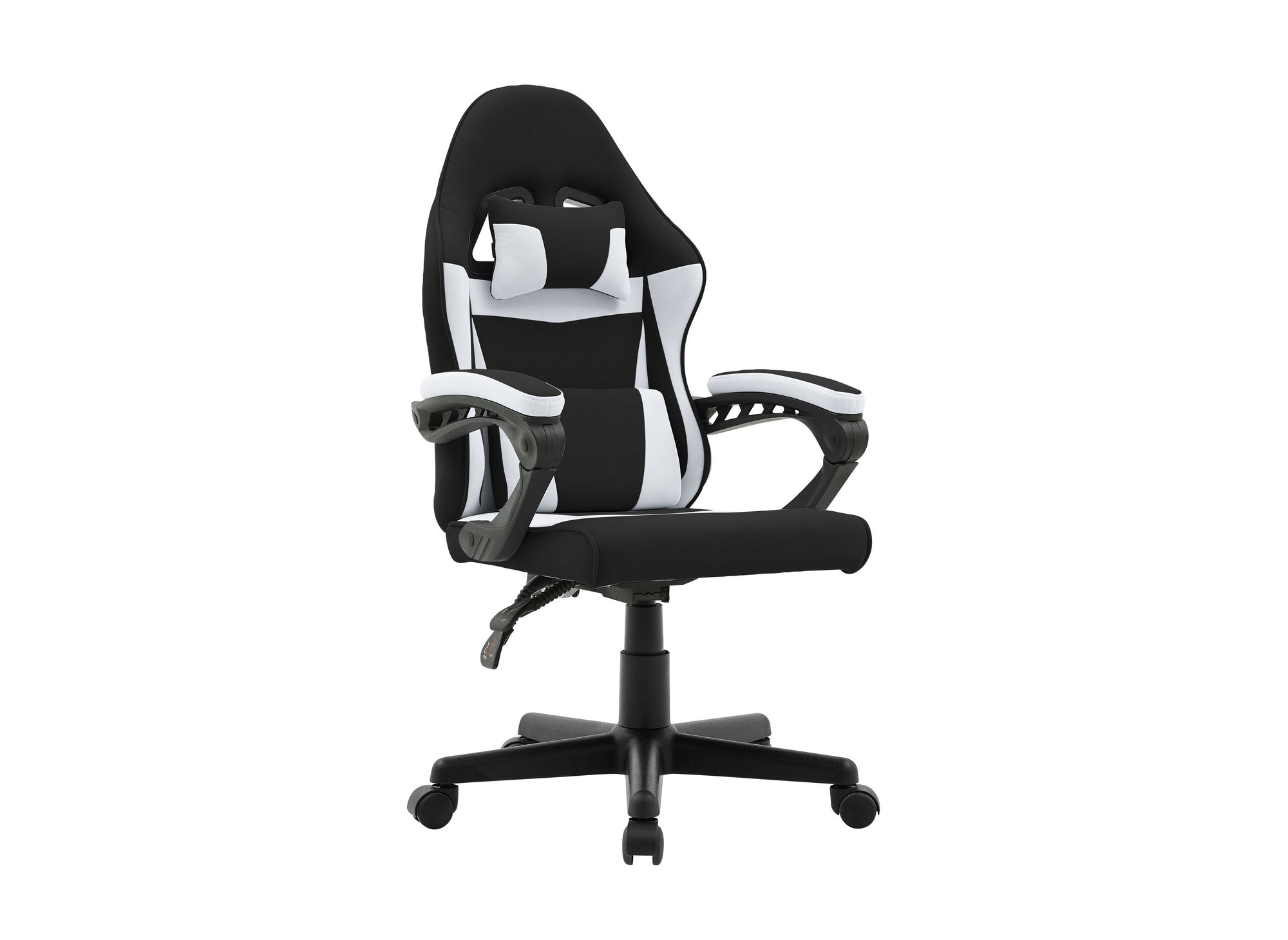 Fauteuil de bureau en tissu noir et blanc GHOST